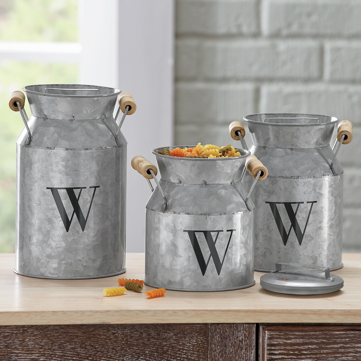 Set of 3 Milk Can Canisters