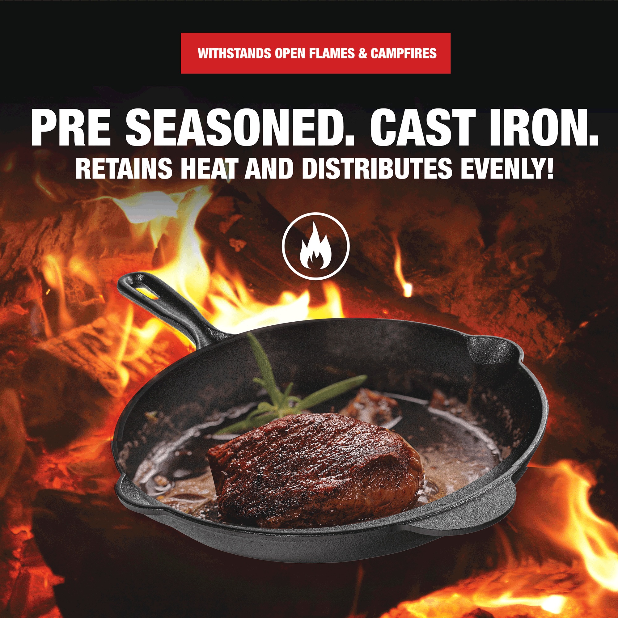 Granitestone Pre-Seasoned Cast Iron 10.25" Skillet