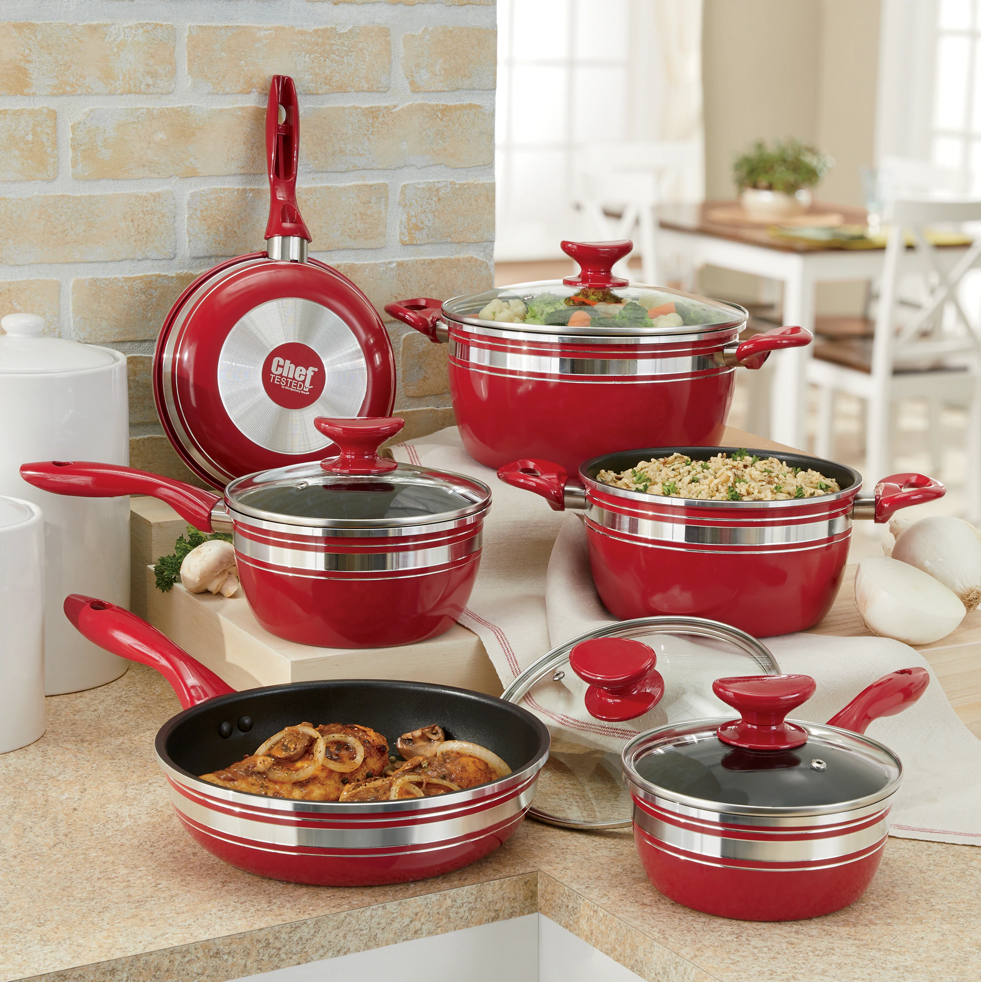 10-Piece Chef Tested® Banded Cookware Set 5 10-Piece Chef Tested® Banded Cookware Set