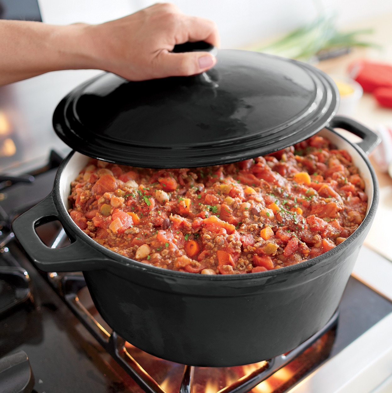 7-Qt. Enameled Cast Iron Casserole with Lid 2 7-Qt. Enameled Cast Iron Casserole with Lid