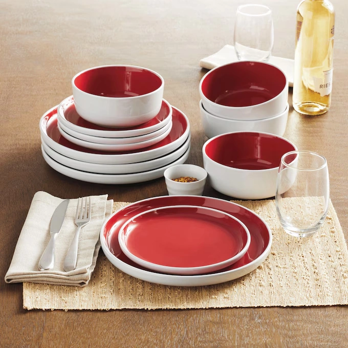 12-Piece Two-Tone Dinnerware Set