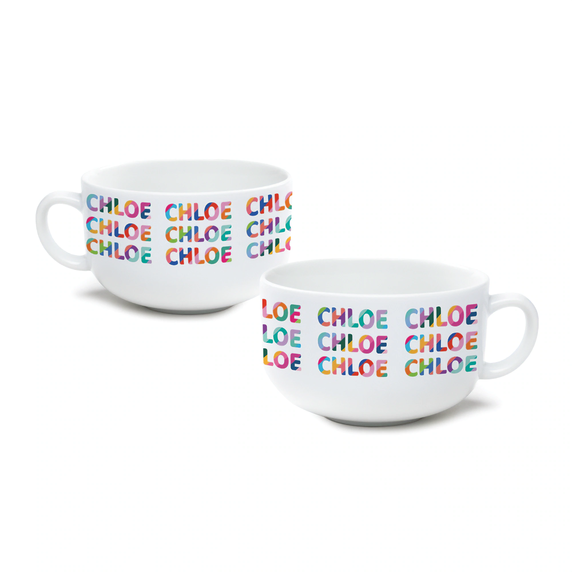 Colorful Name Pattern Personalized Ice Cream Bowl