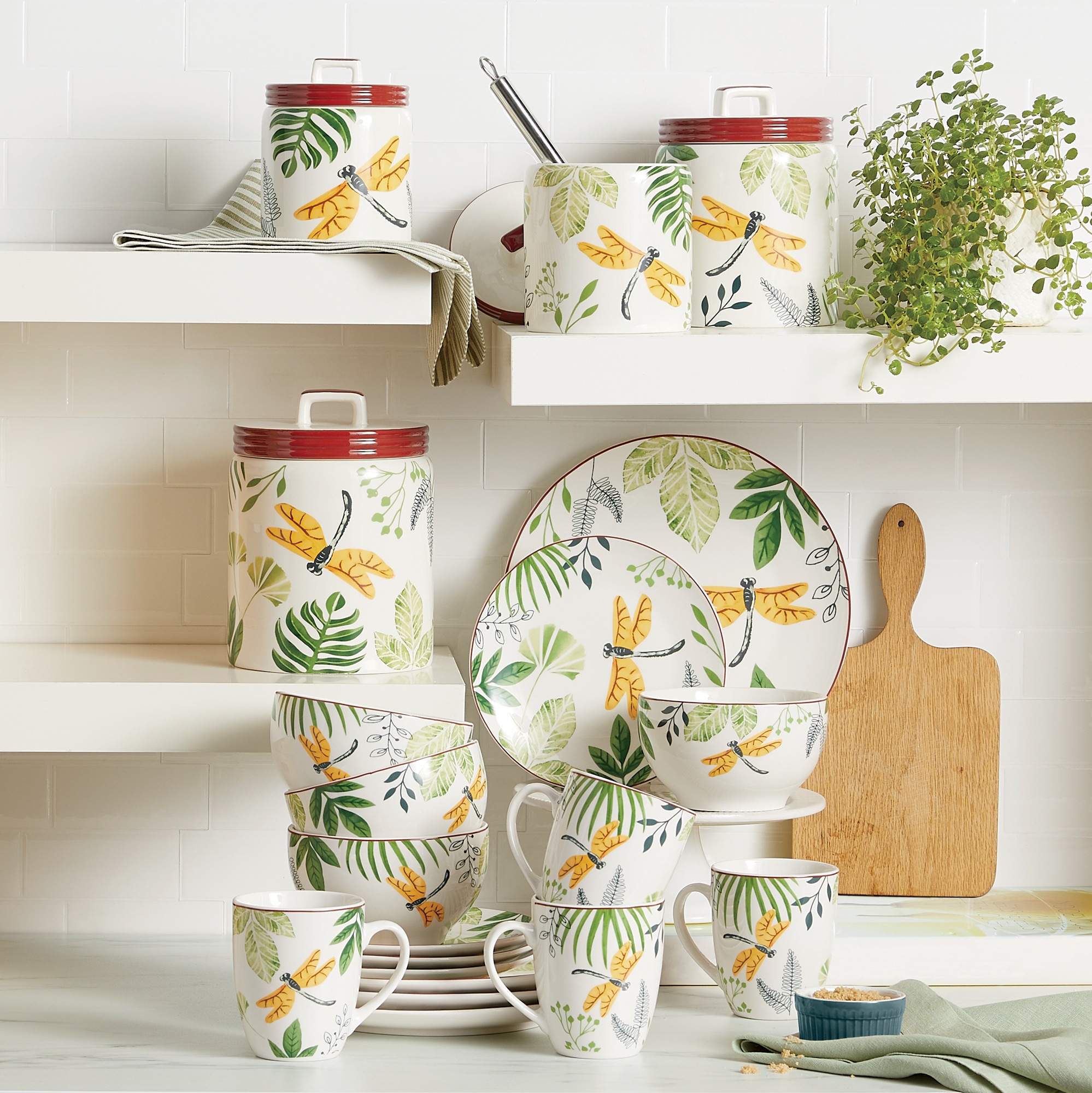 Dragonfly Dinnerware and Canister Sets