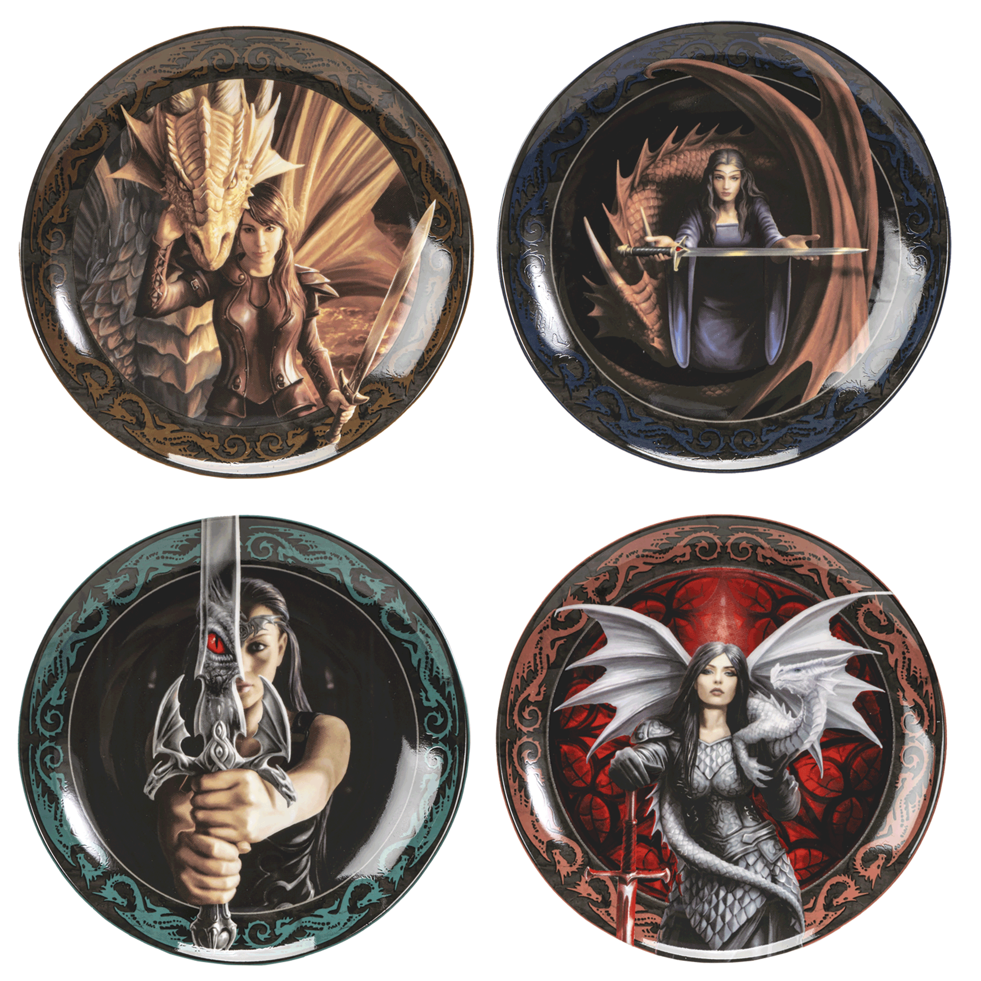 Set of 4 Fantasy Dessert Plates