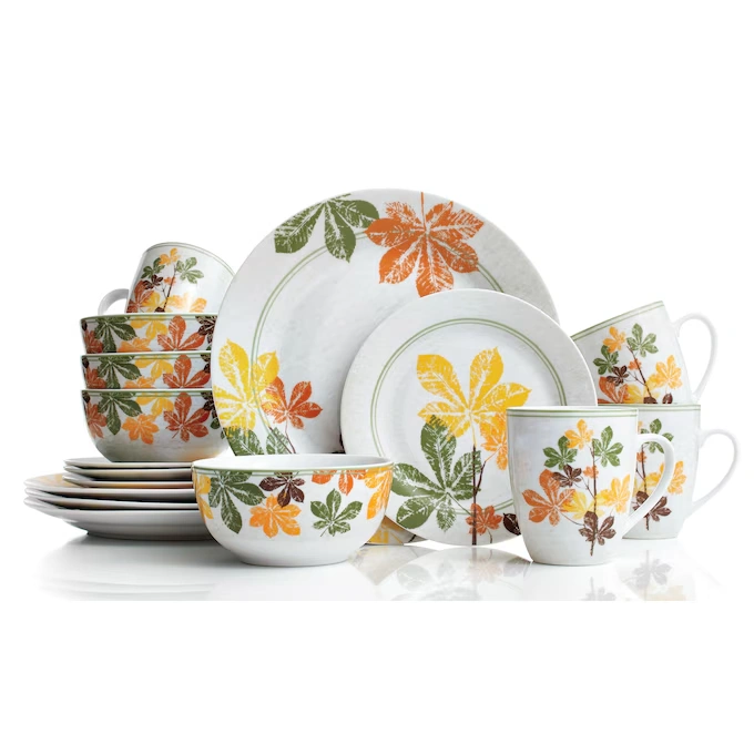 16-Piece Leaves Dinnerware Set