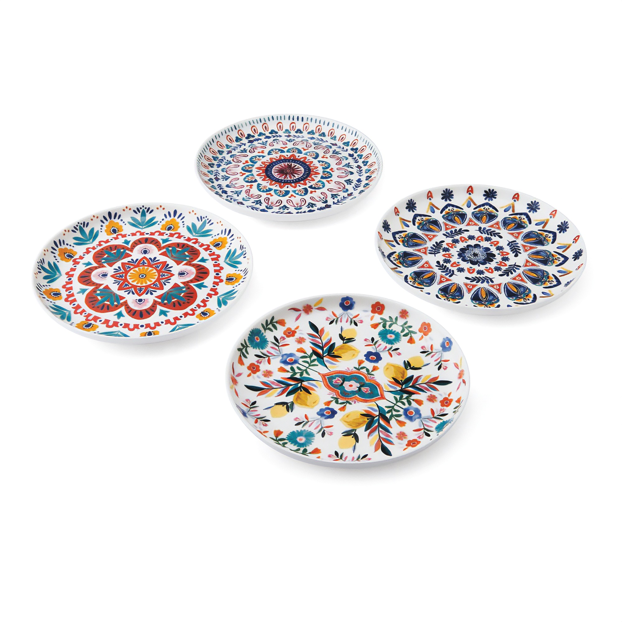 Set of 4 Mikasa Painted Medallion Appetizer Plates 7 Set of 4 Mikasa Painted Medallion Appetizer Plates