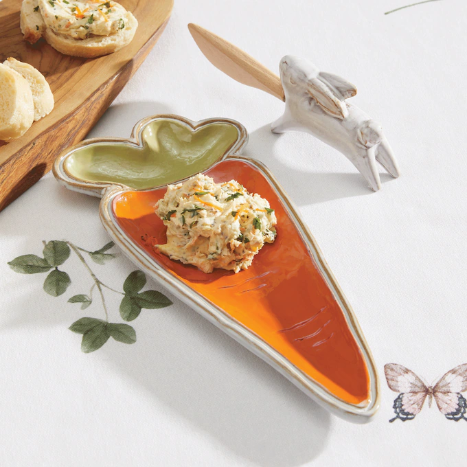 Carrot Plate with Bunny Spreader 1 Carrot Plate with Bunny Spreader