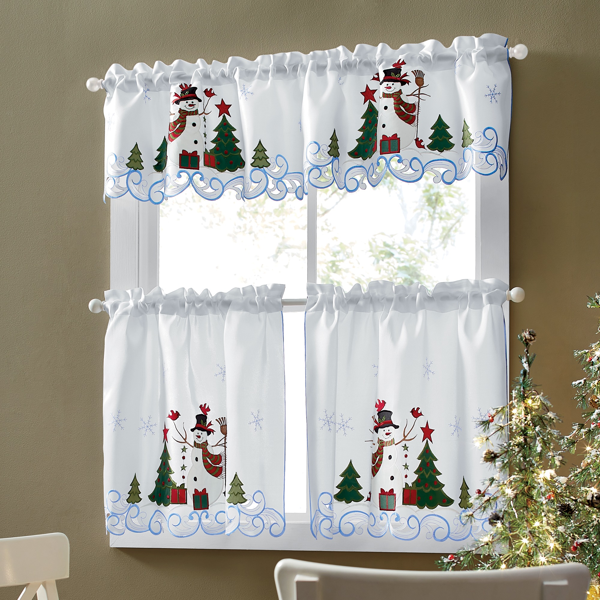 Snowman Kitchen Window Treatments