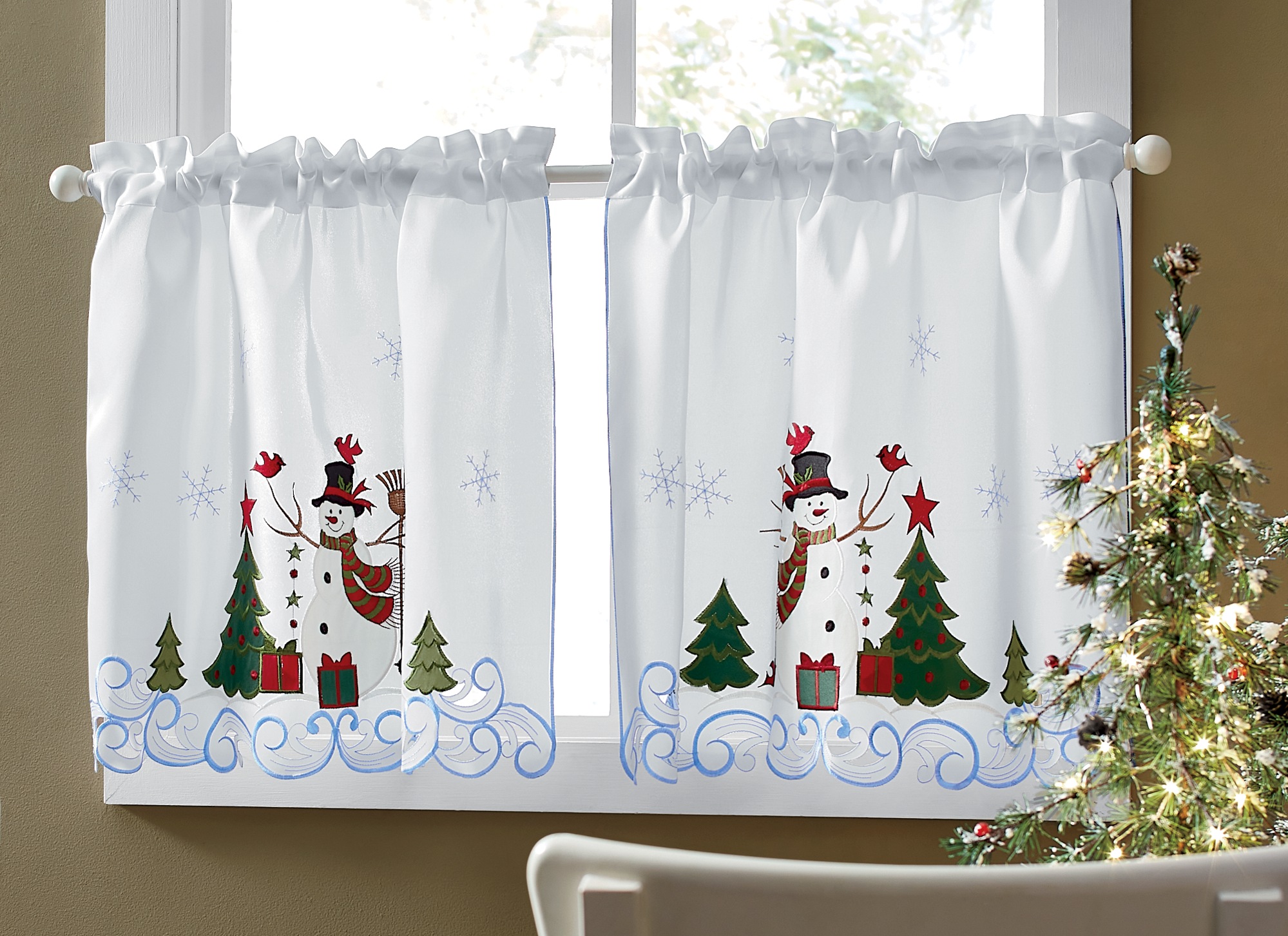 Snowman Kitchen Window Treatments