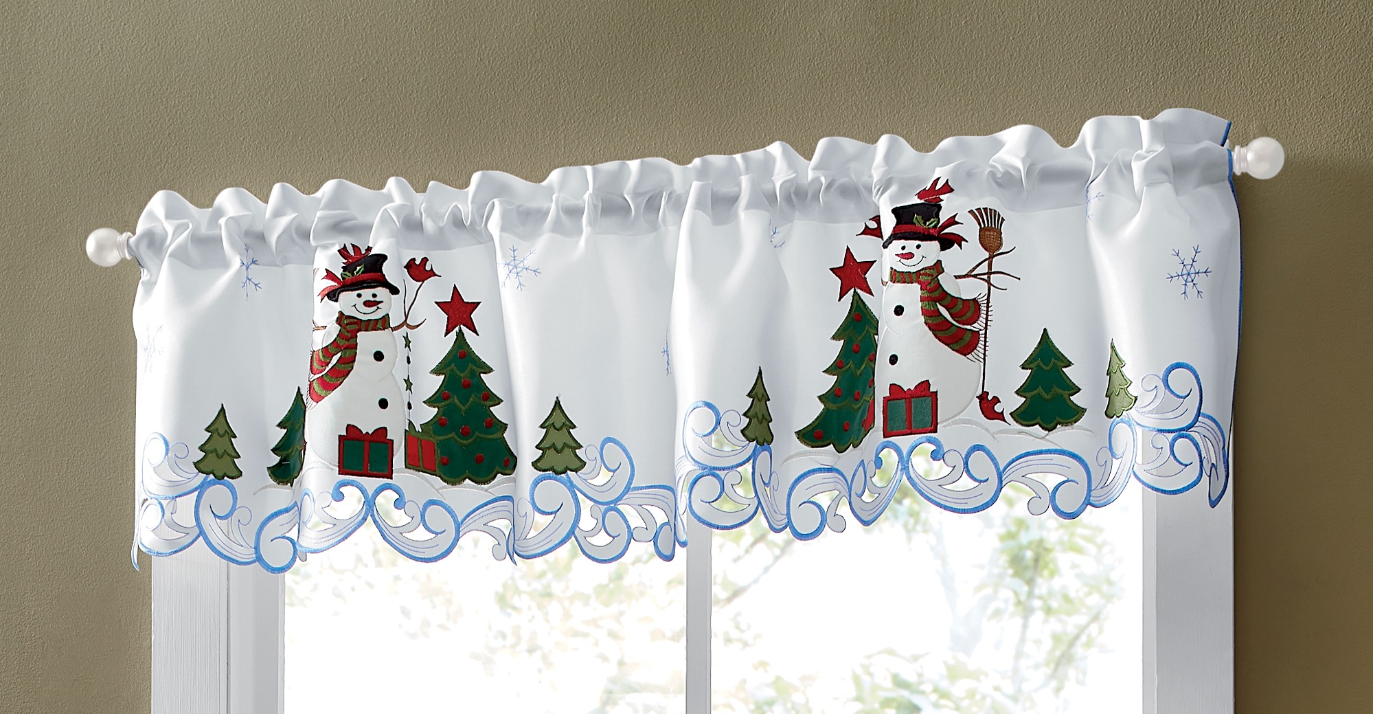 Snowman Kitchen Window Treatments