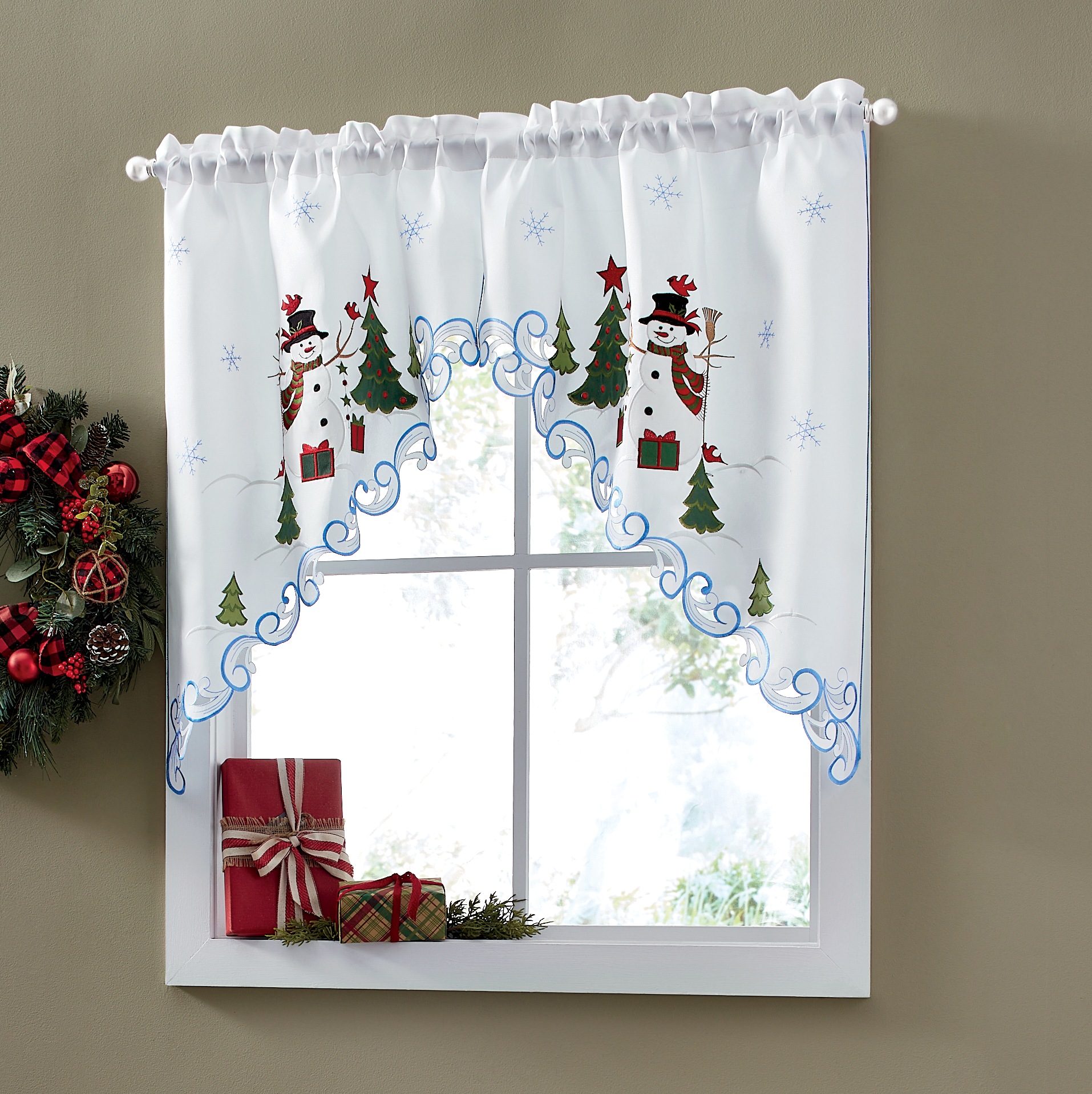 Snowman Kitchen Window Treatments