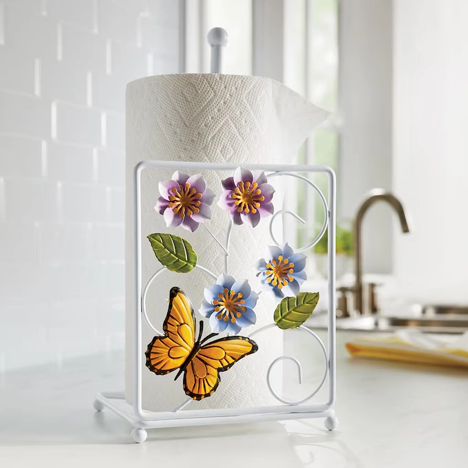 Violet Butterfly Paper Towel Holder