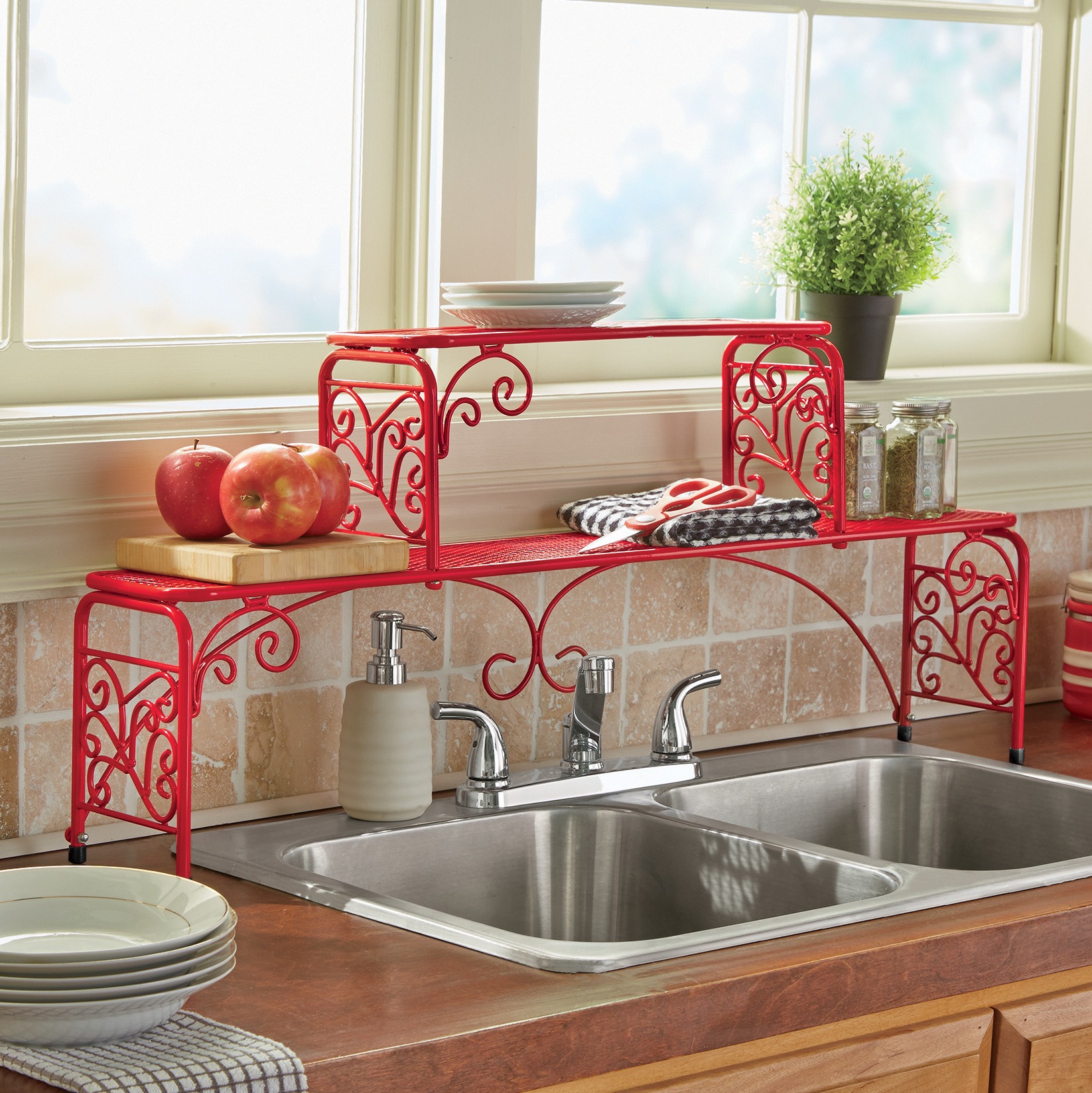 2-Tier Scroll Sink Shelf
