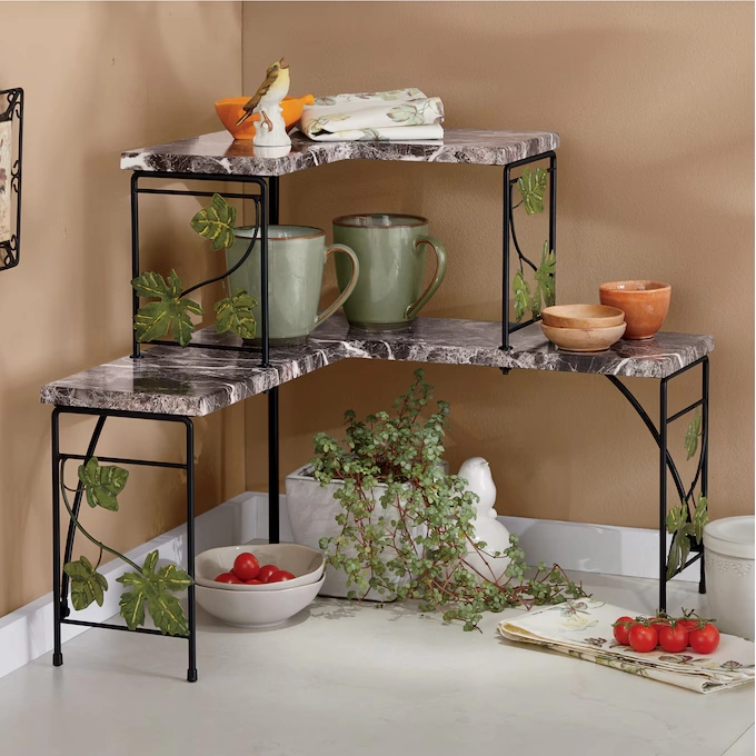 Faux-Marble Ivy Corner Shelf 1 Faux-Marble Ivy Corner Shelf