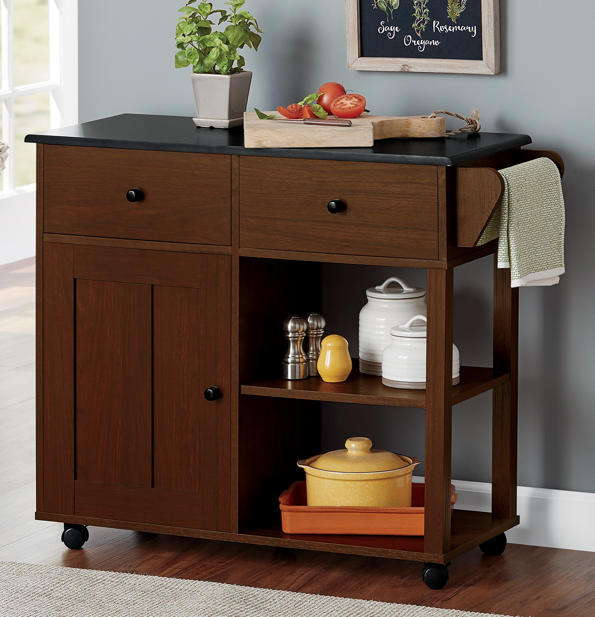 Katie Small Kitchen Cart with Storage