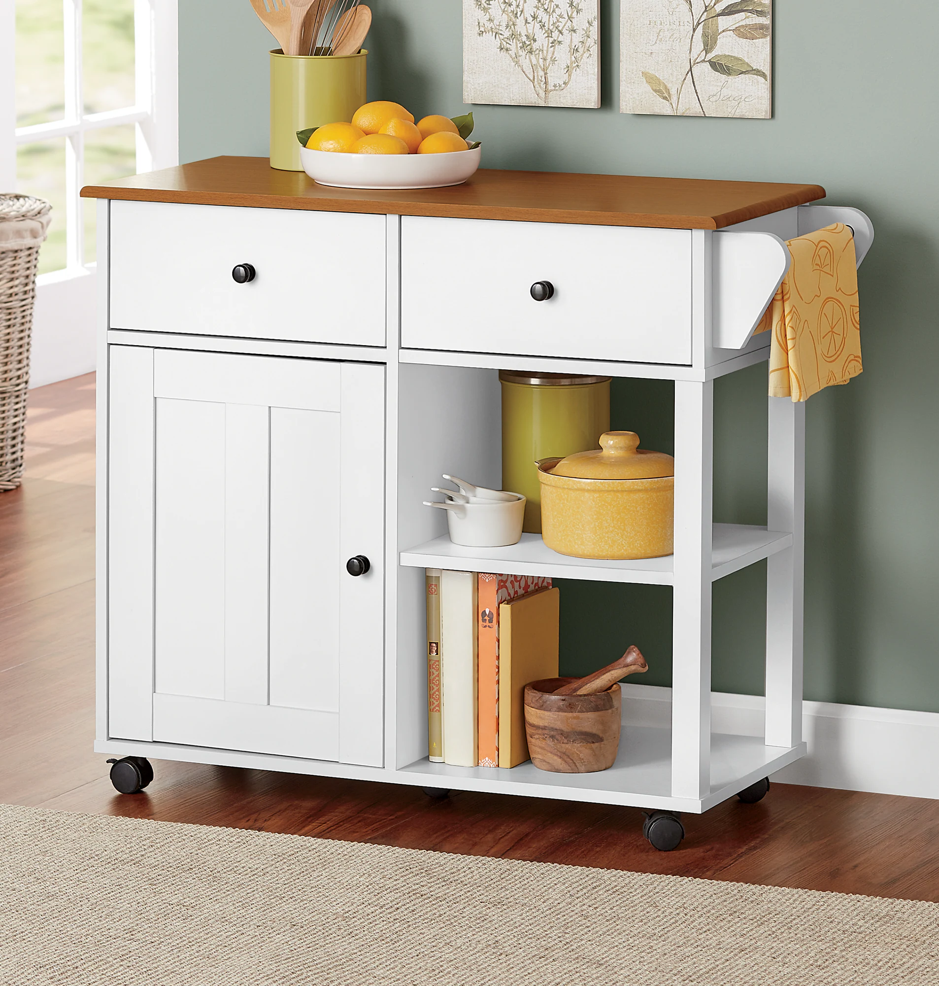 Katie Small Kitchen Cart with Storage