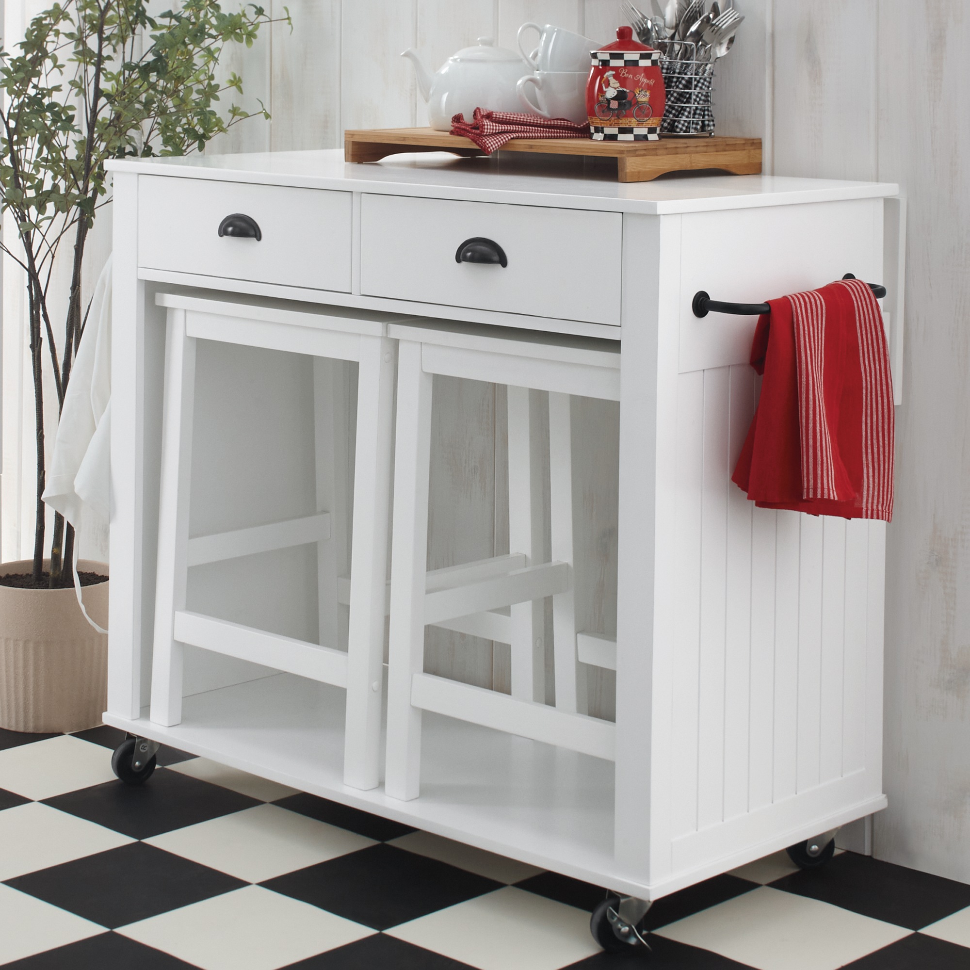 Miller Kitchen Island With Stools