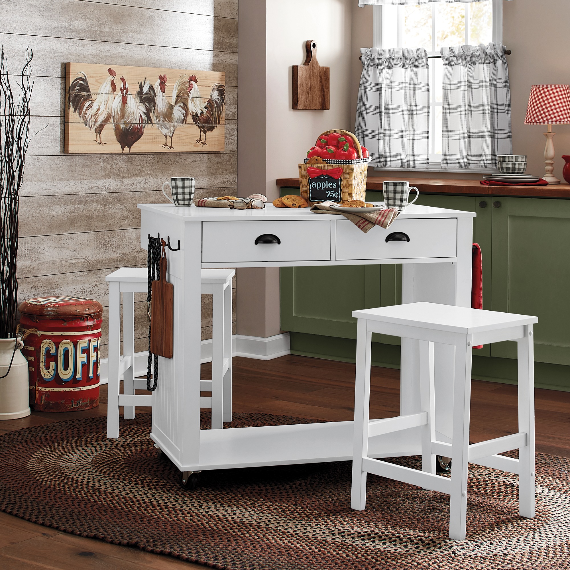 Miller Kitchen Island With Stools