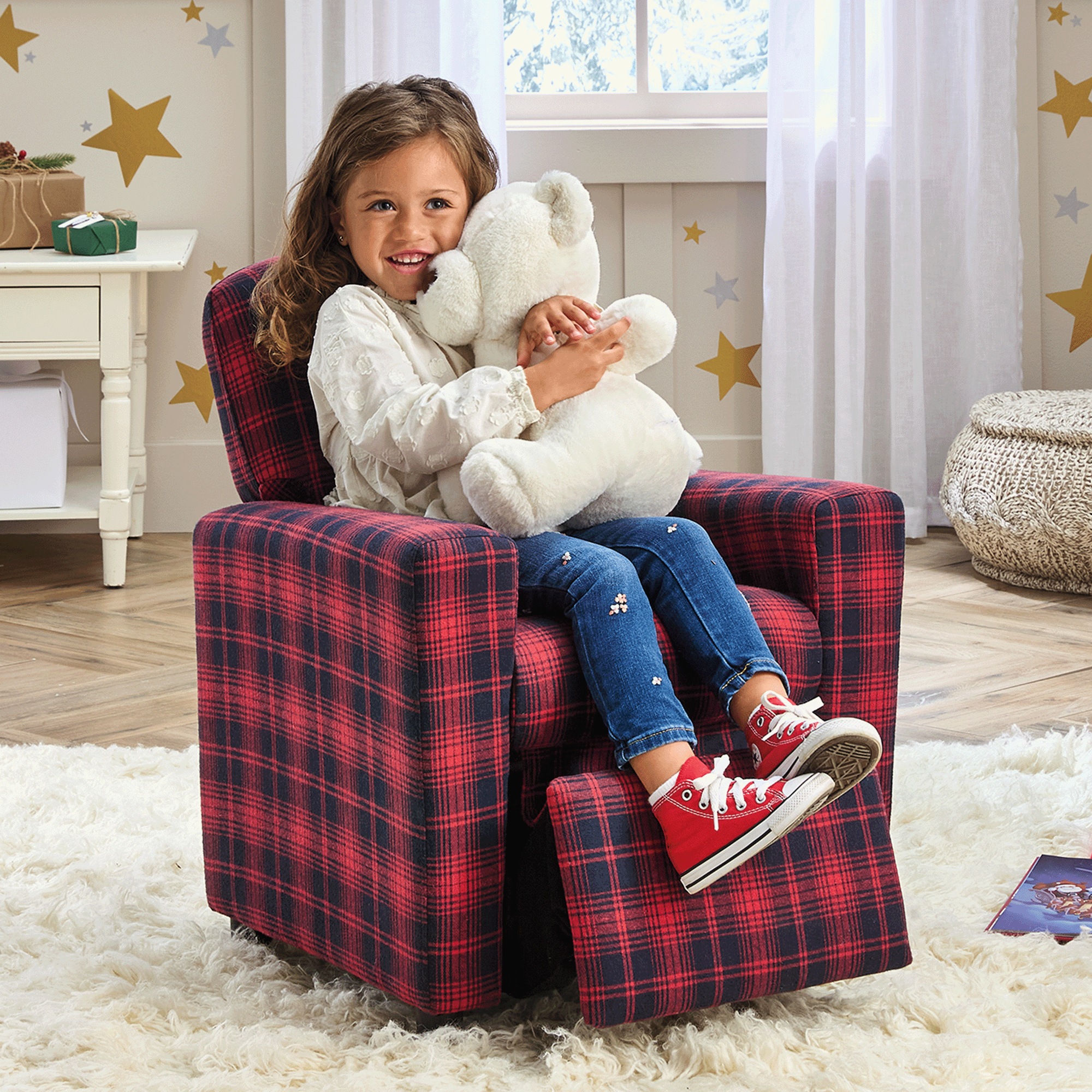 Kids’ Plaid Recliner
