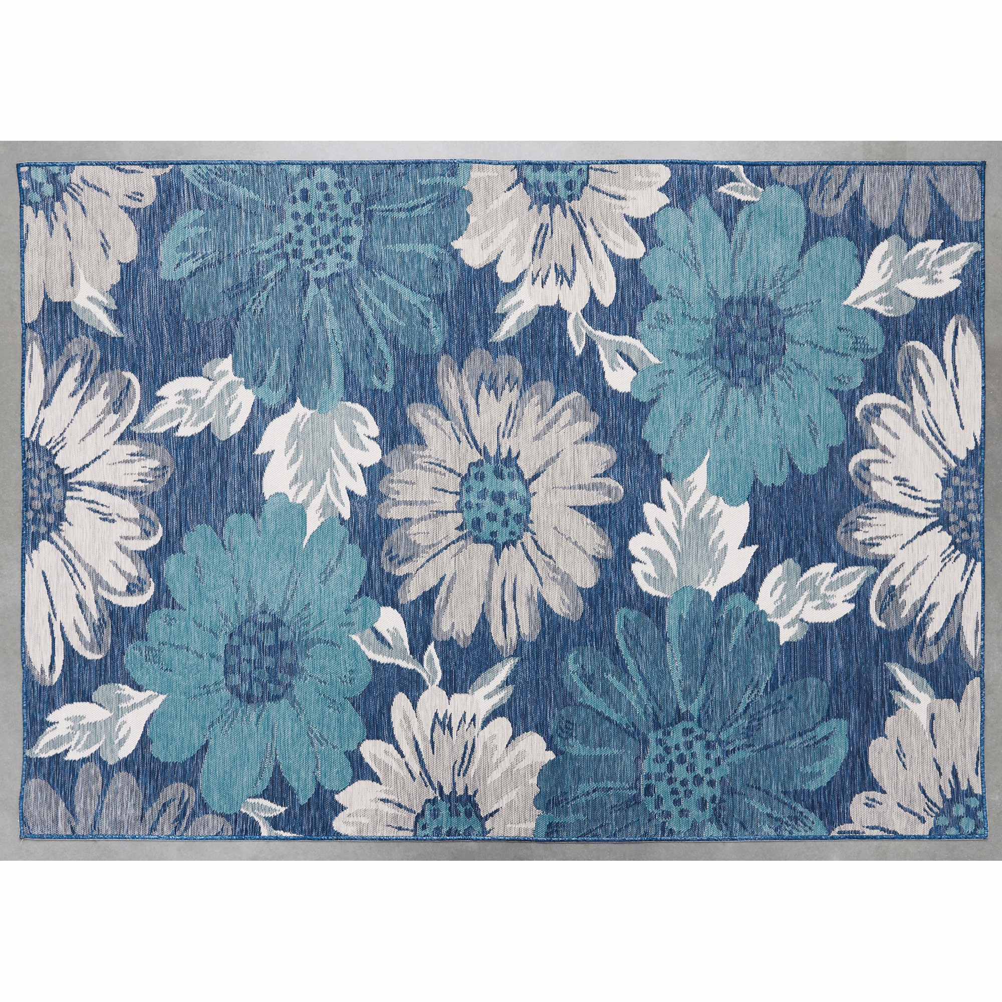 Indoor/Outdoor Reversible Floral Rug
