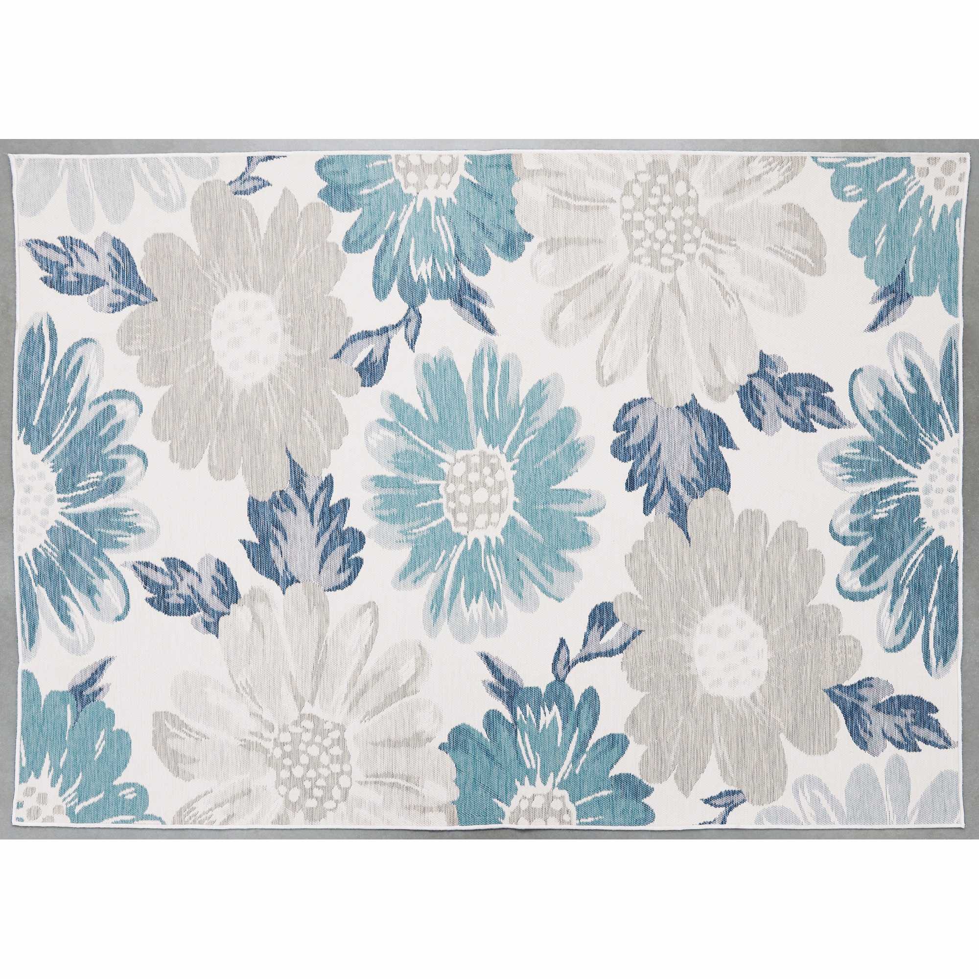 Indoor/Outdoor Reversible Floral Rug