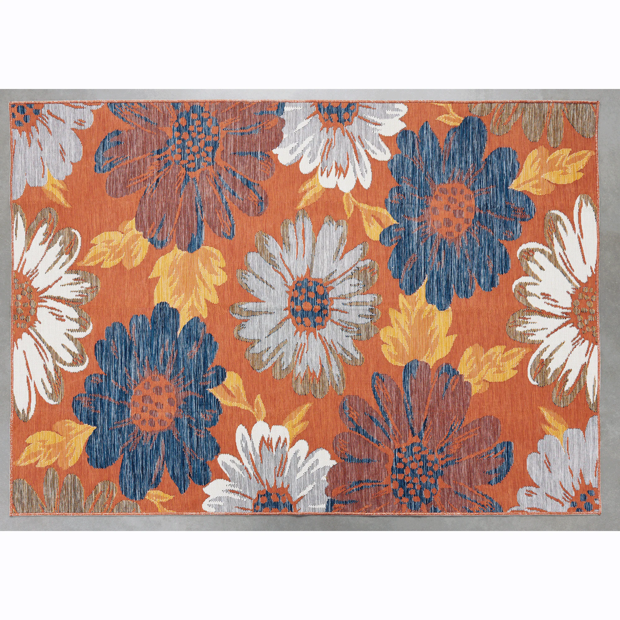 Indoor/Outdoor Reversible Floral Rug