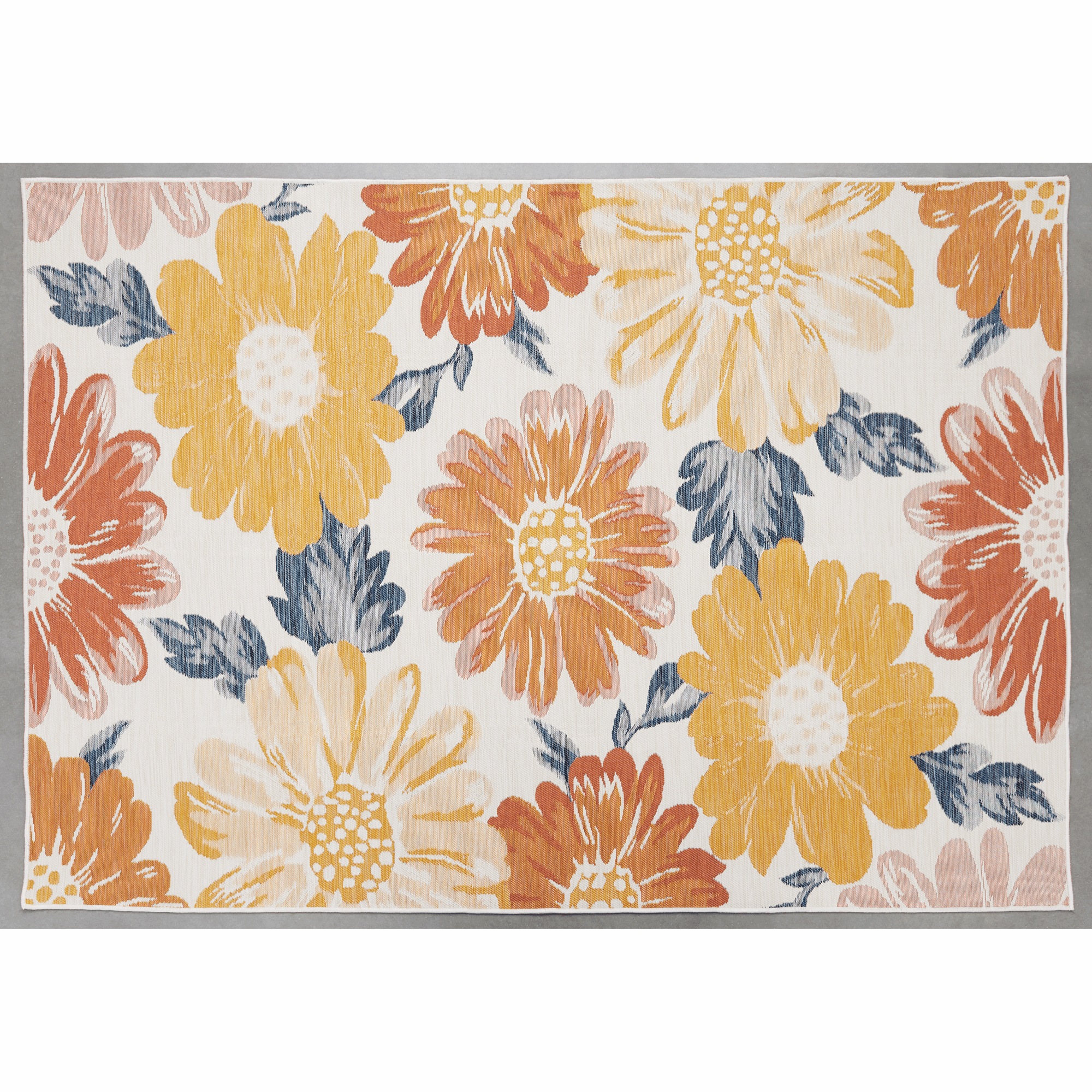 Indoor/Outdoor Reversible Floral Rug
