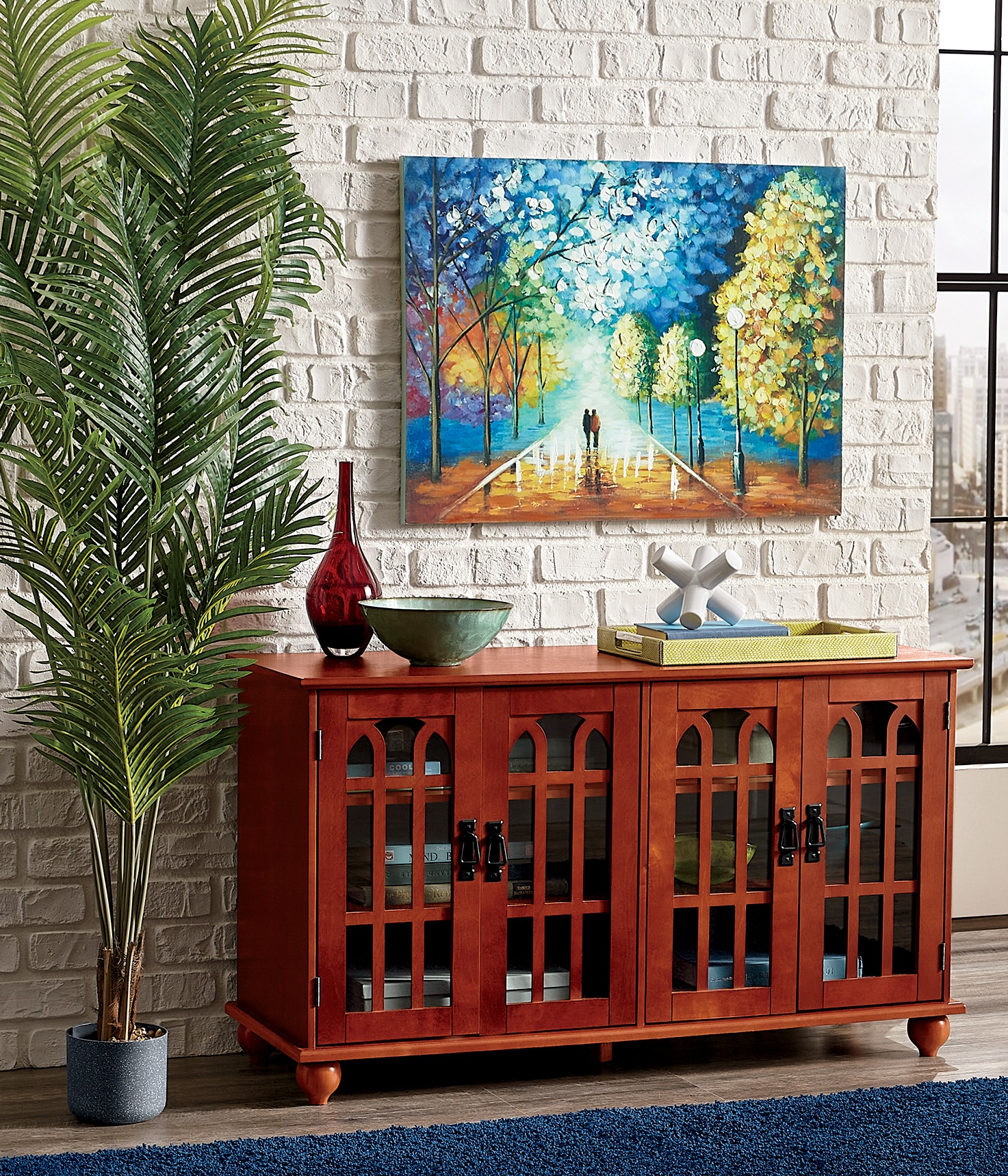 Arched Mission-Style TV Stand