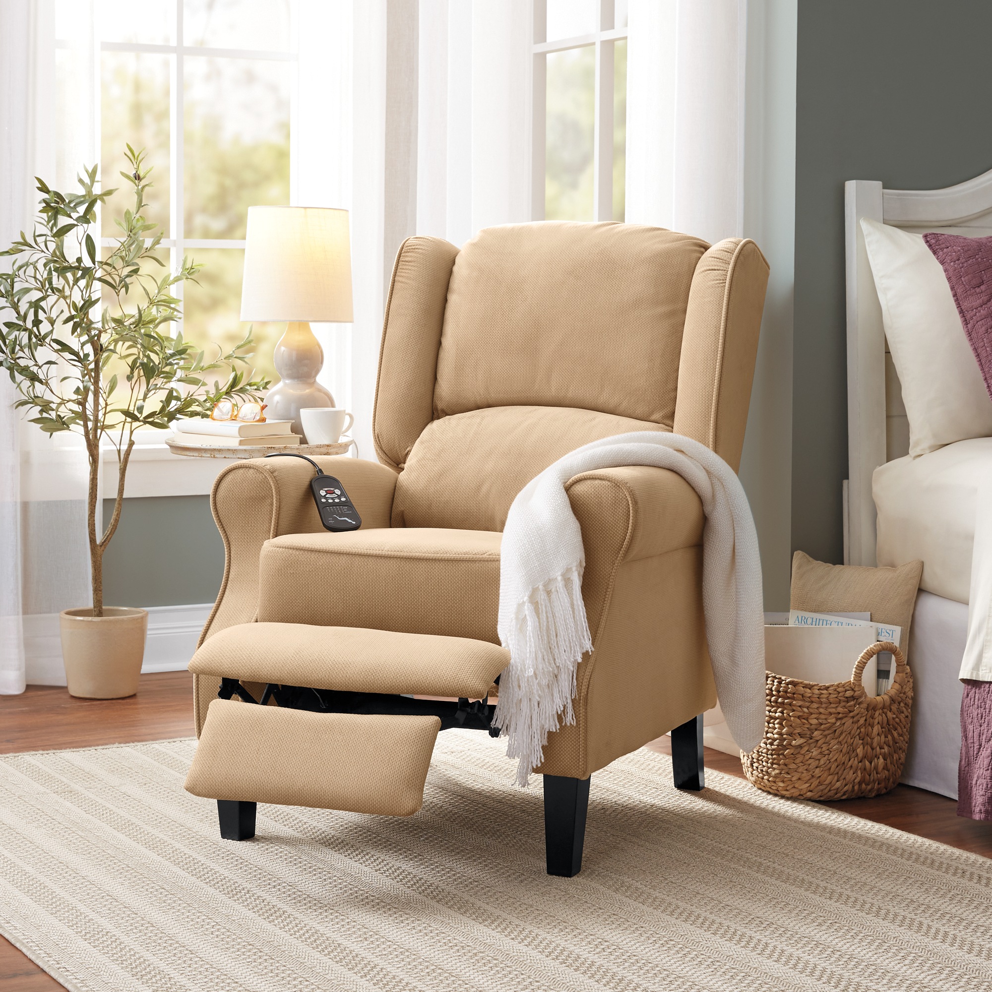 Massage Wingback Recliner with Heat
