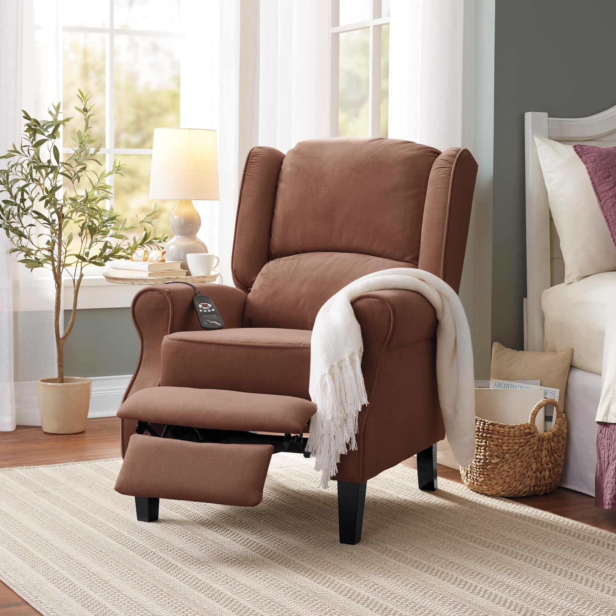 Massage Wingback Recliner with Heat