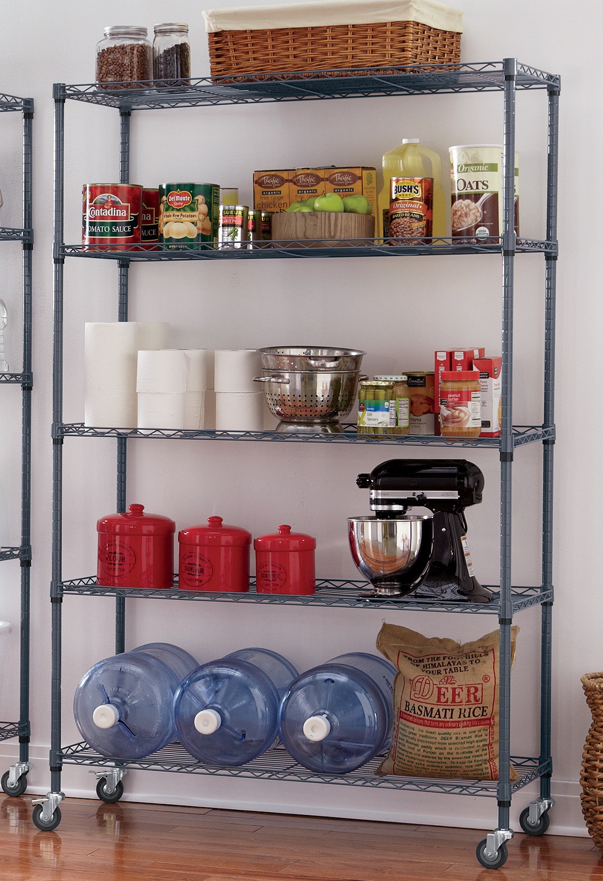 5 Tier Wide Mobile Shelf