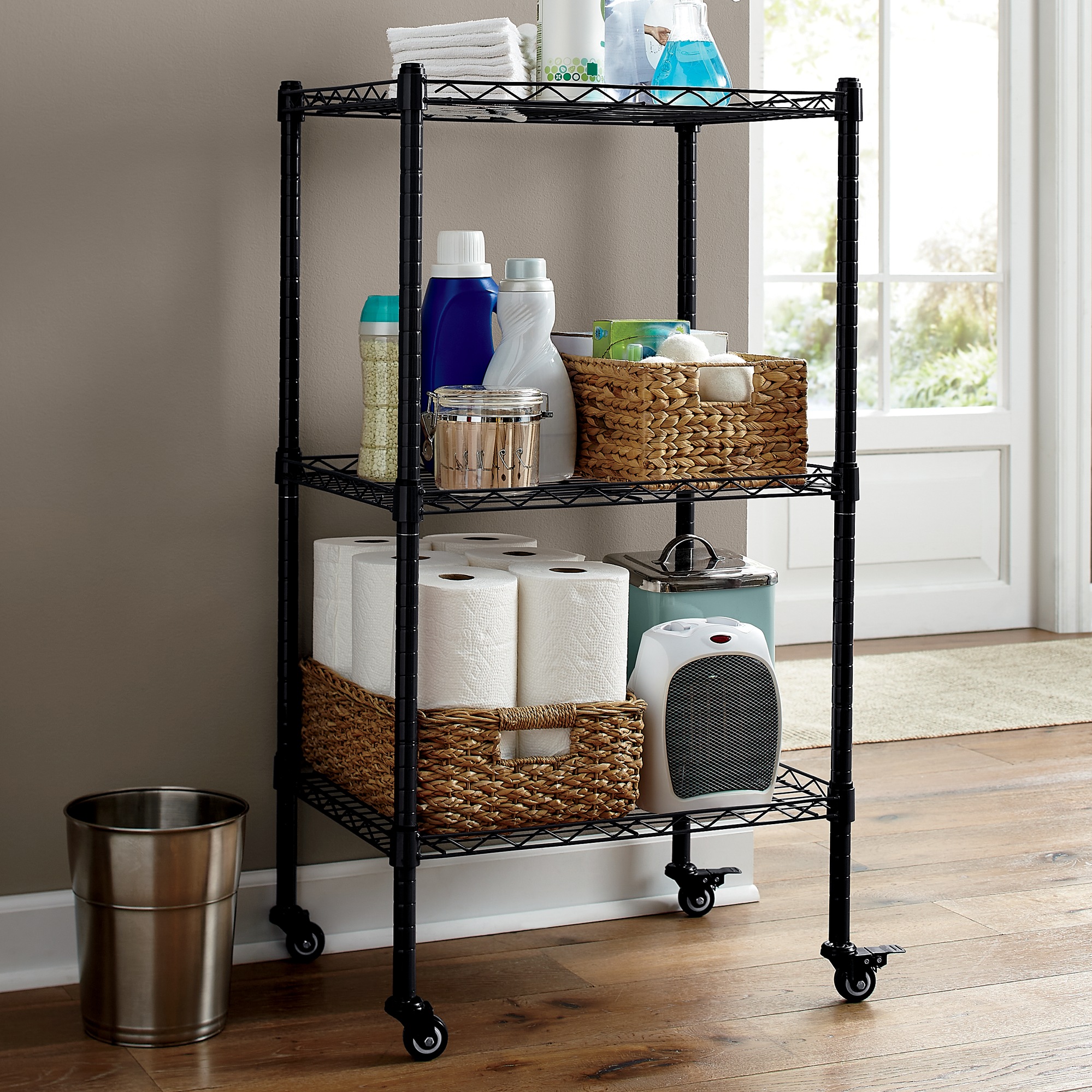 3 Tier Thin Mobile Tower Shelf