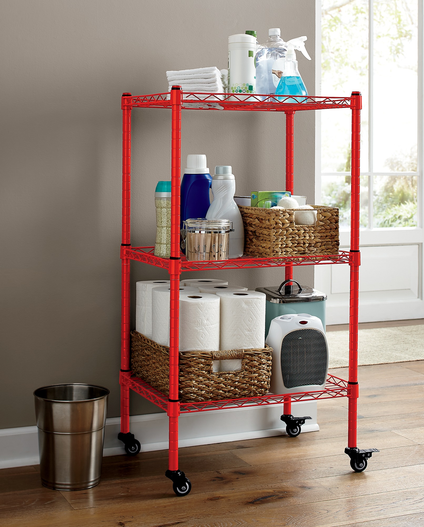 3 Tier Thin Mobile Tower Shelf