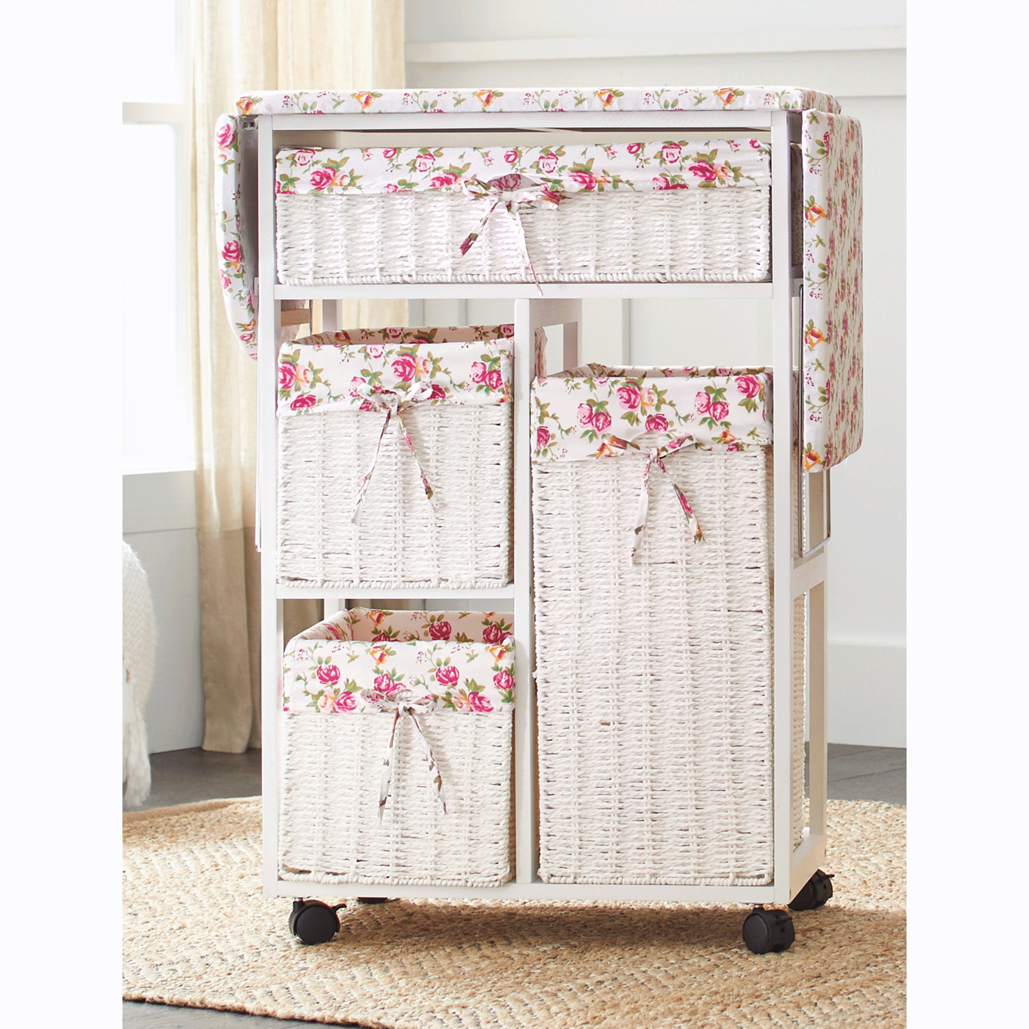 Everly Ironing Cart with Storage