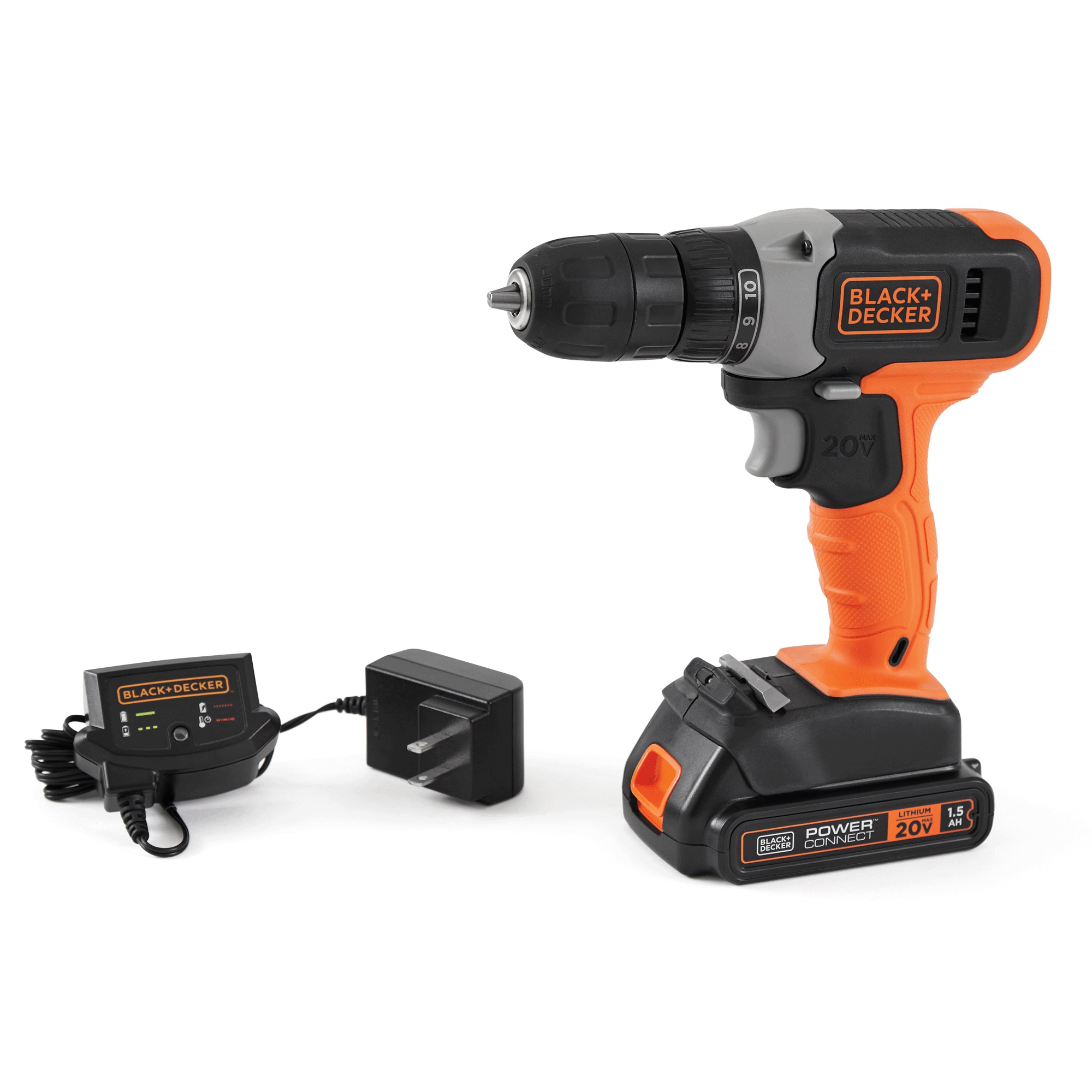 BLACK+DECKER 20V MAX Cordless Drill/Driver (Tool Only), Battery and Battery Charger