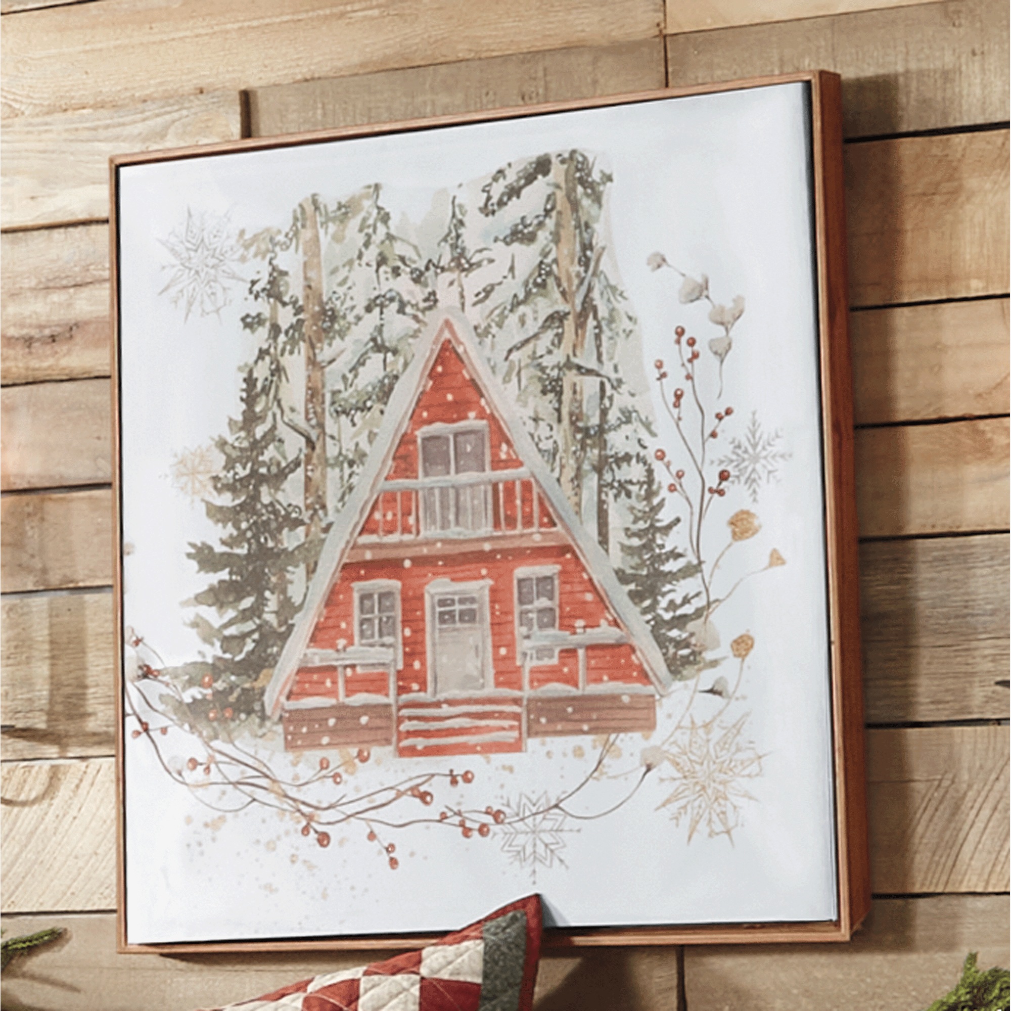 Snowy Cabin Wall Art