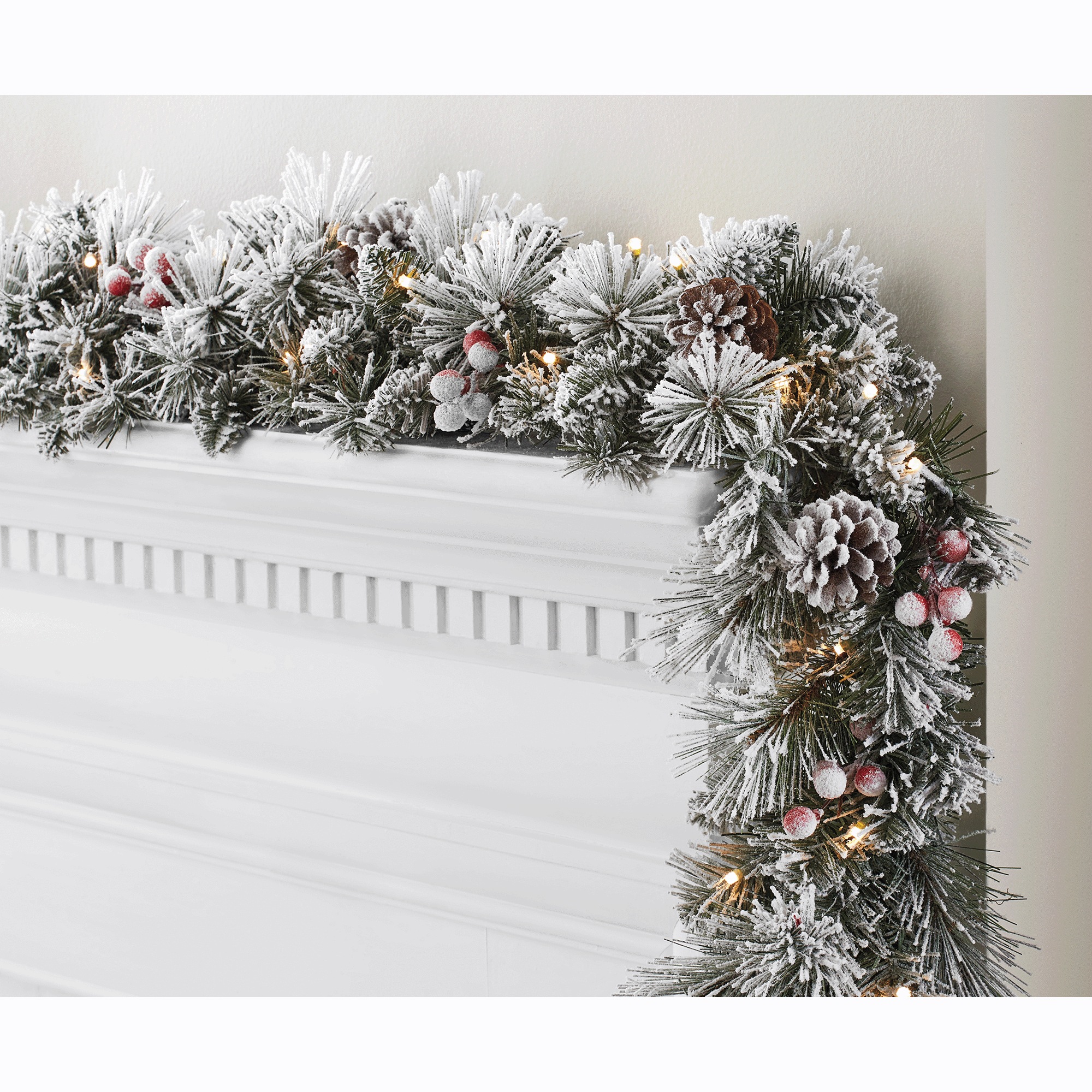 Prelit Frosted Berry Garland