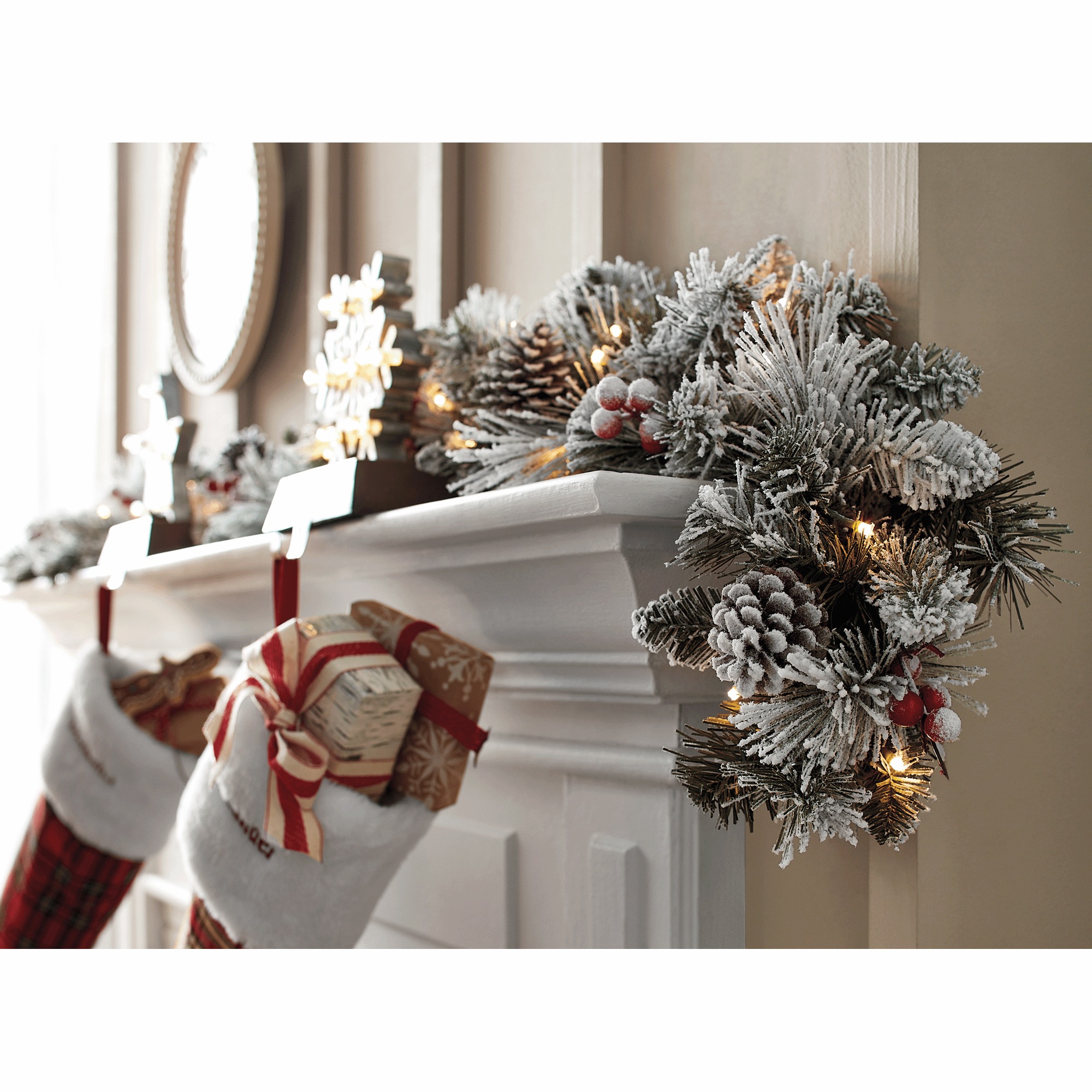 Prelit Frosted Berry Garland