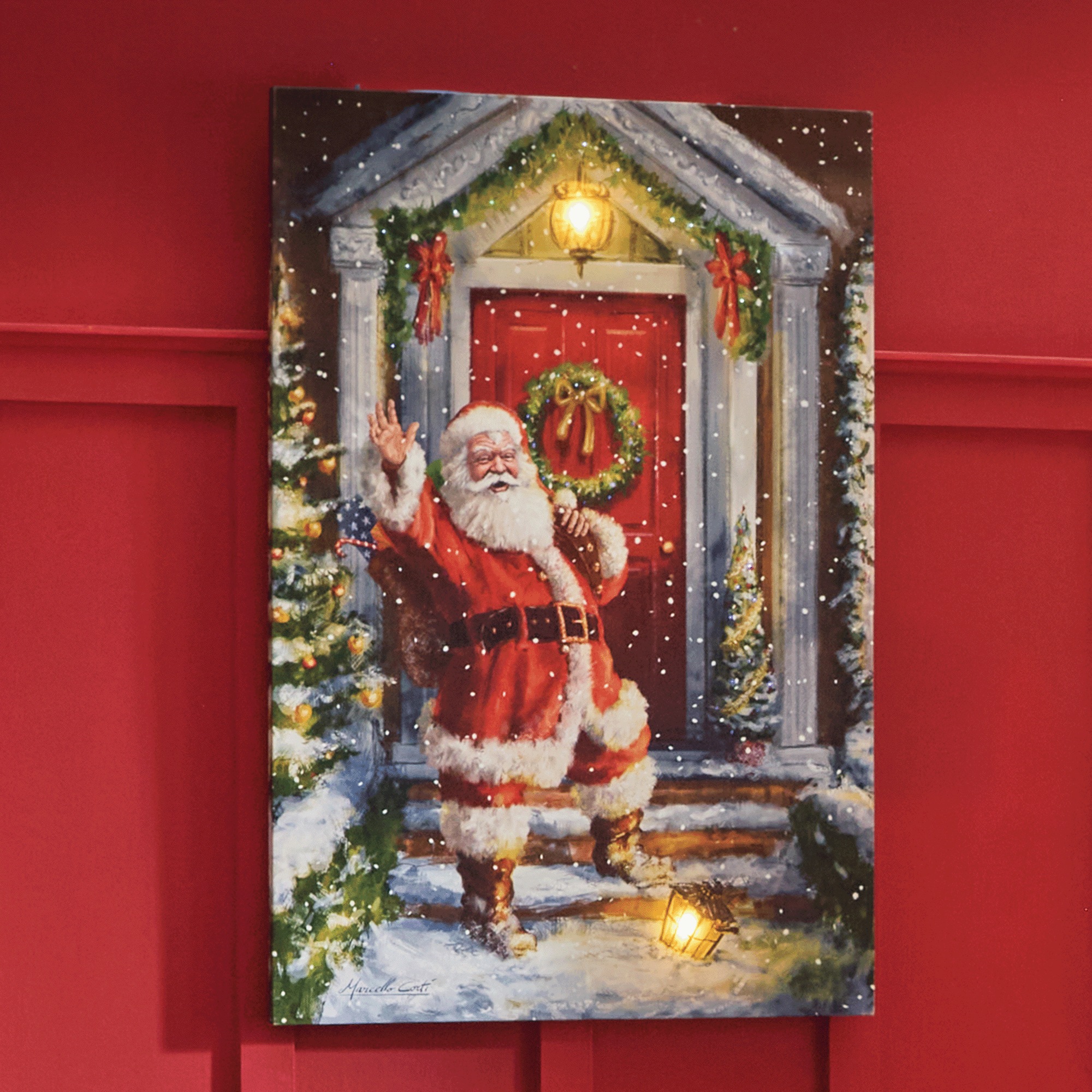 Light Up Santa Claus Canvas