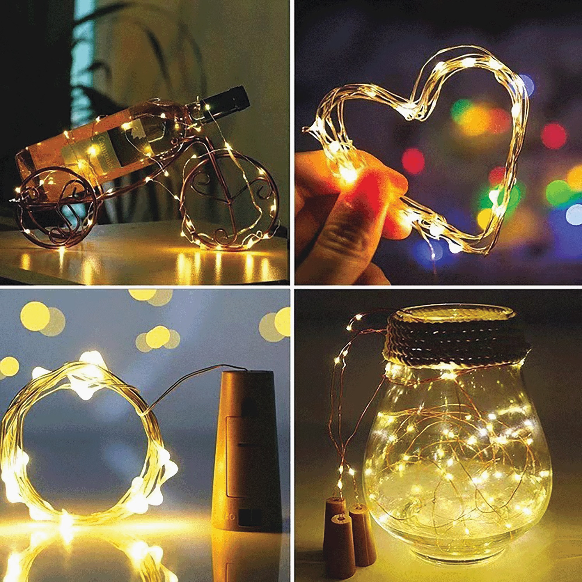 Set of 3 Bottle String Lights 3 Set of 3 Bottle String Lights