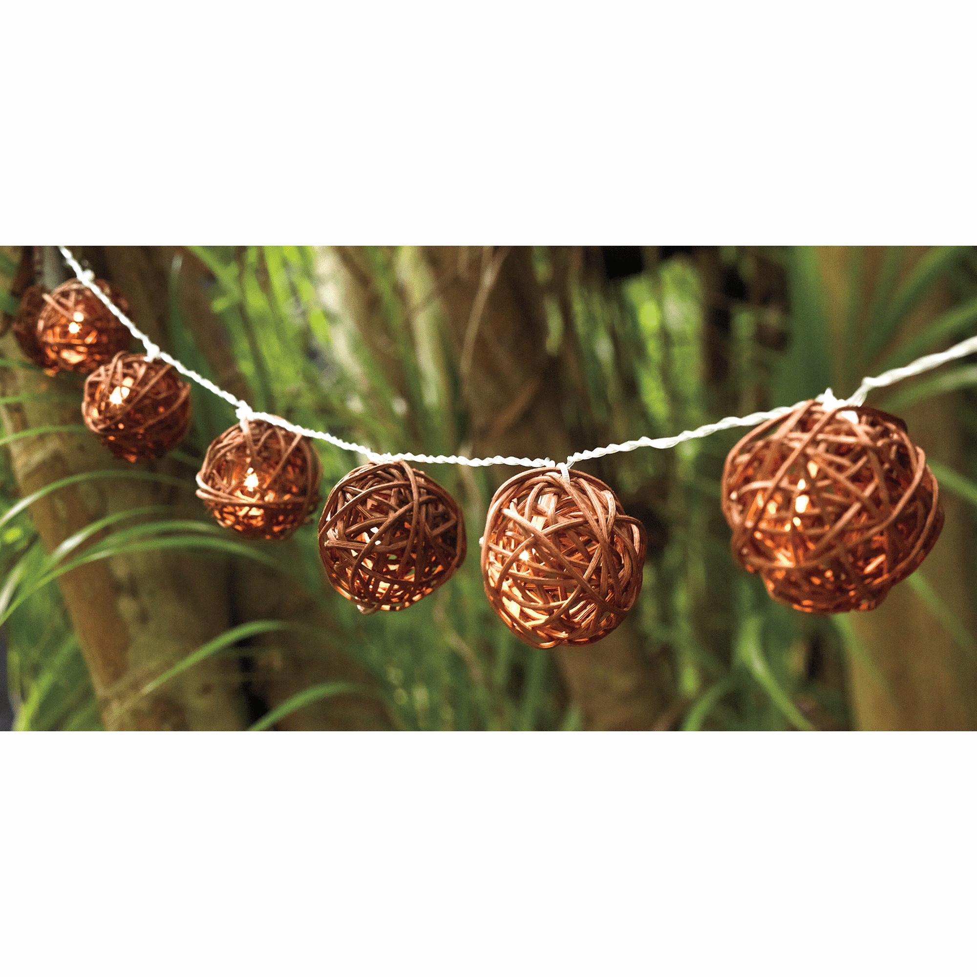 Solar Faux-Rattan String Lights 1 Solar Faux-Rattan String Lights