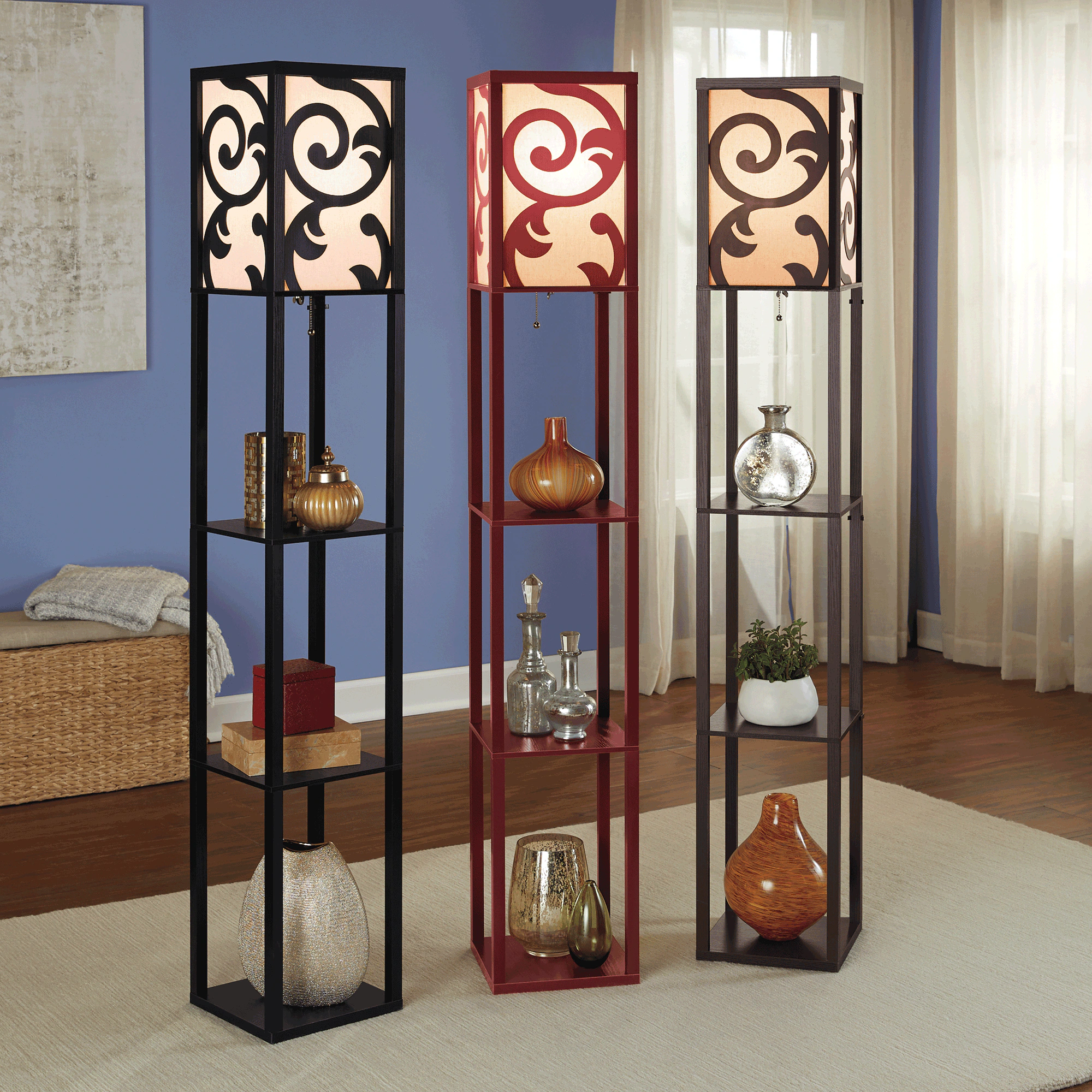 Lau Floor Lamp with Shelves