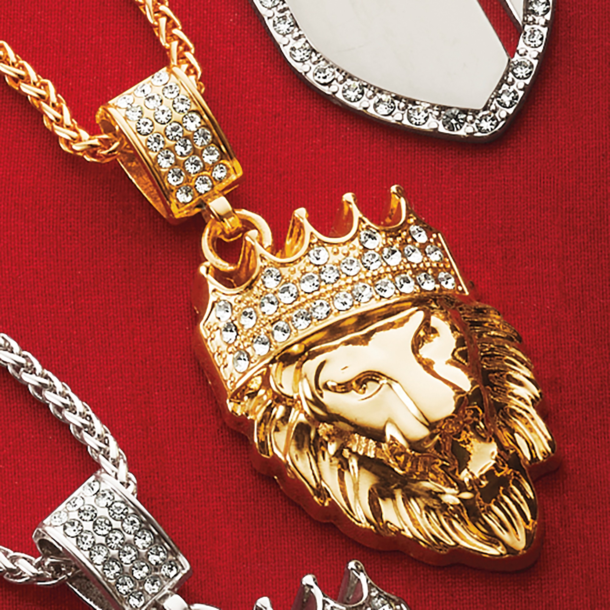 Men's Crystal Lion King Pendant