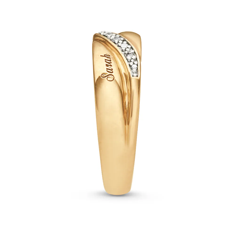 Personalized Unisex Diamond Name Wedding Band