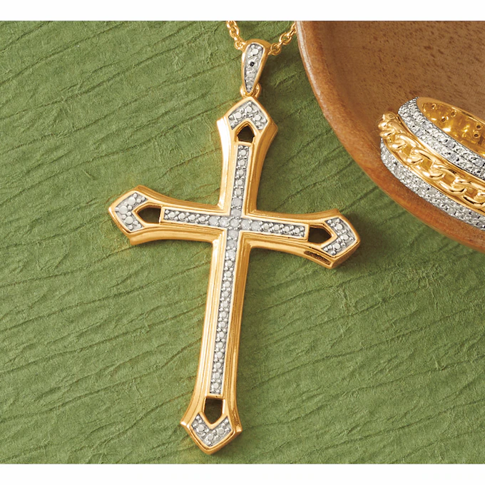 Men's Diamond Cross Pendant 1 Men's Diamond Cross Pendant