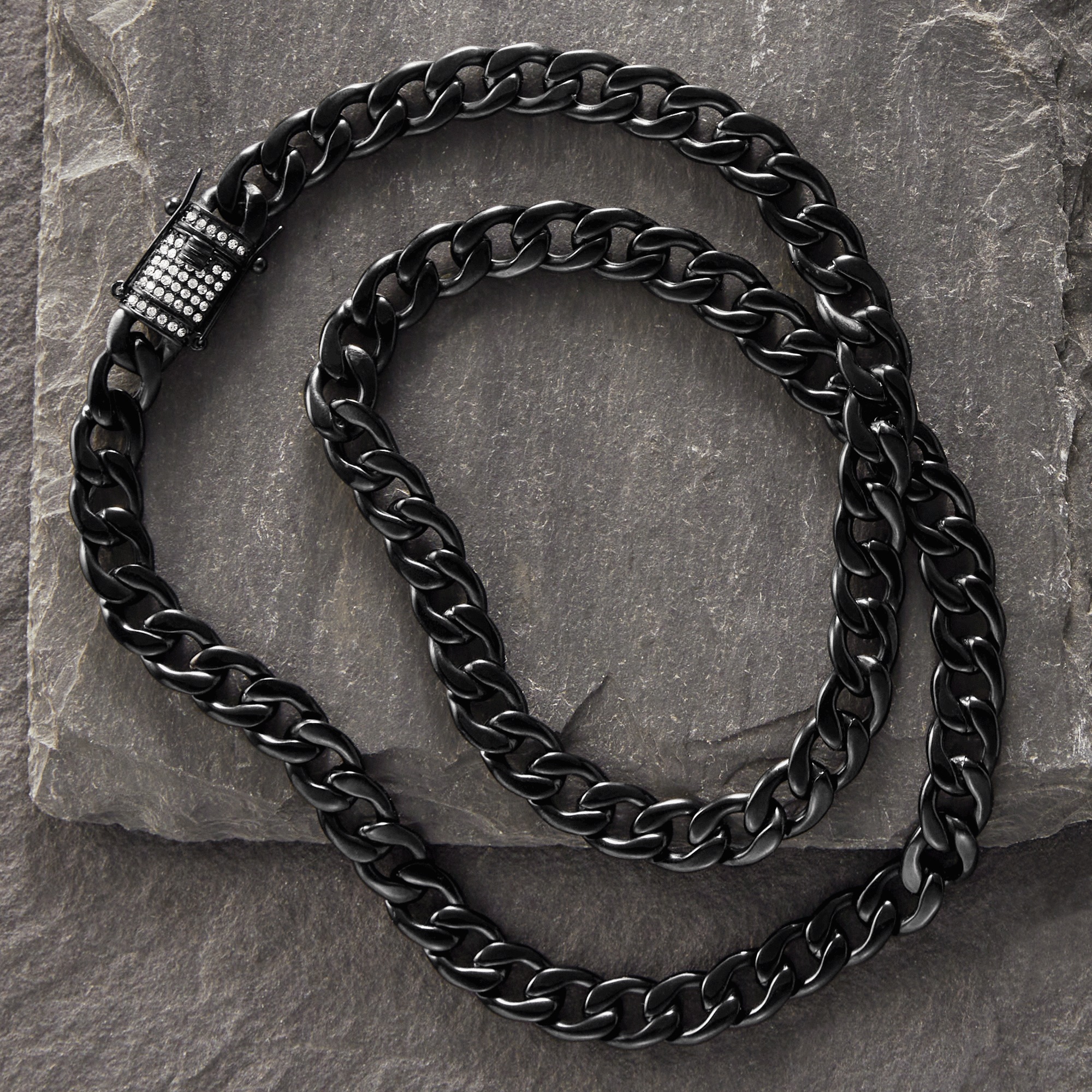 Majesty Black Ion Curb Necklace