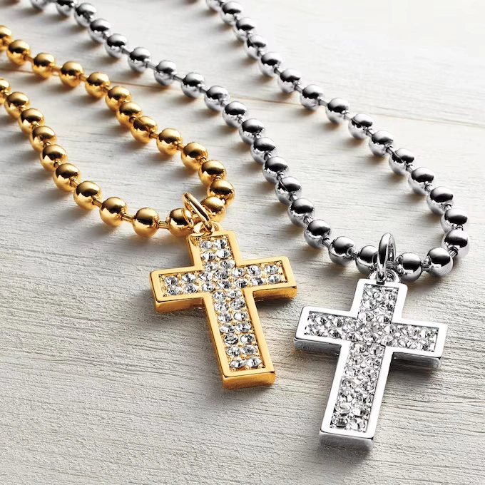 Men's Crystal Pavé Cross Pendant