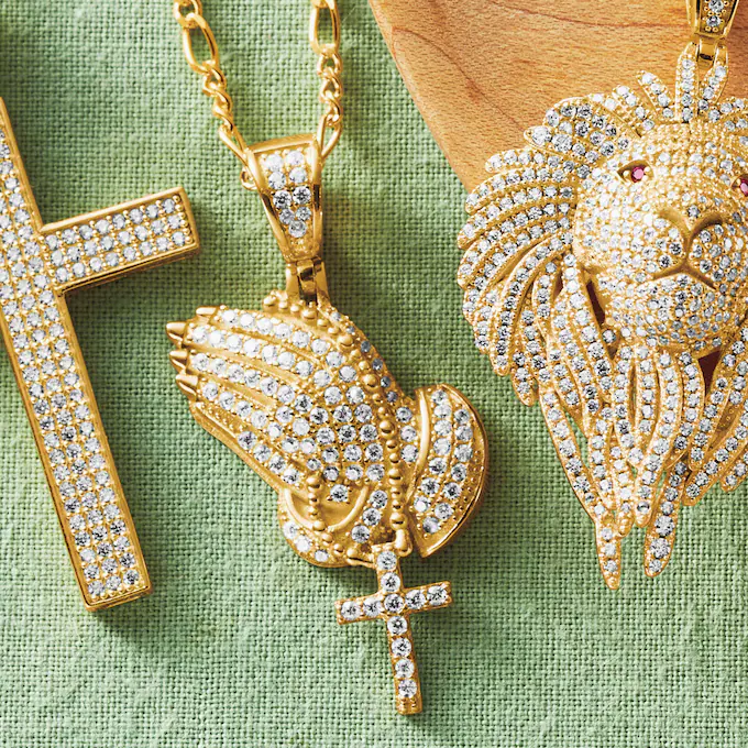 Praying Hands Crystal Pendant