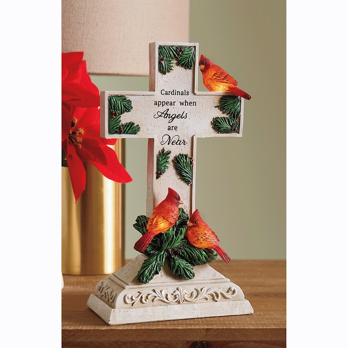 Lit Cardinal Cross