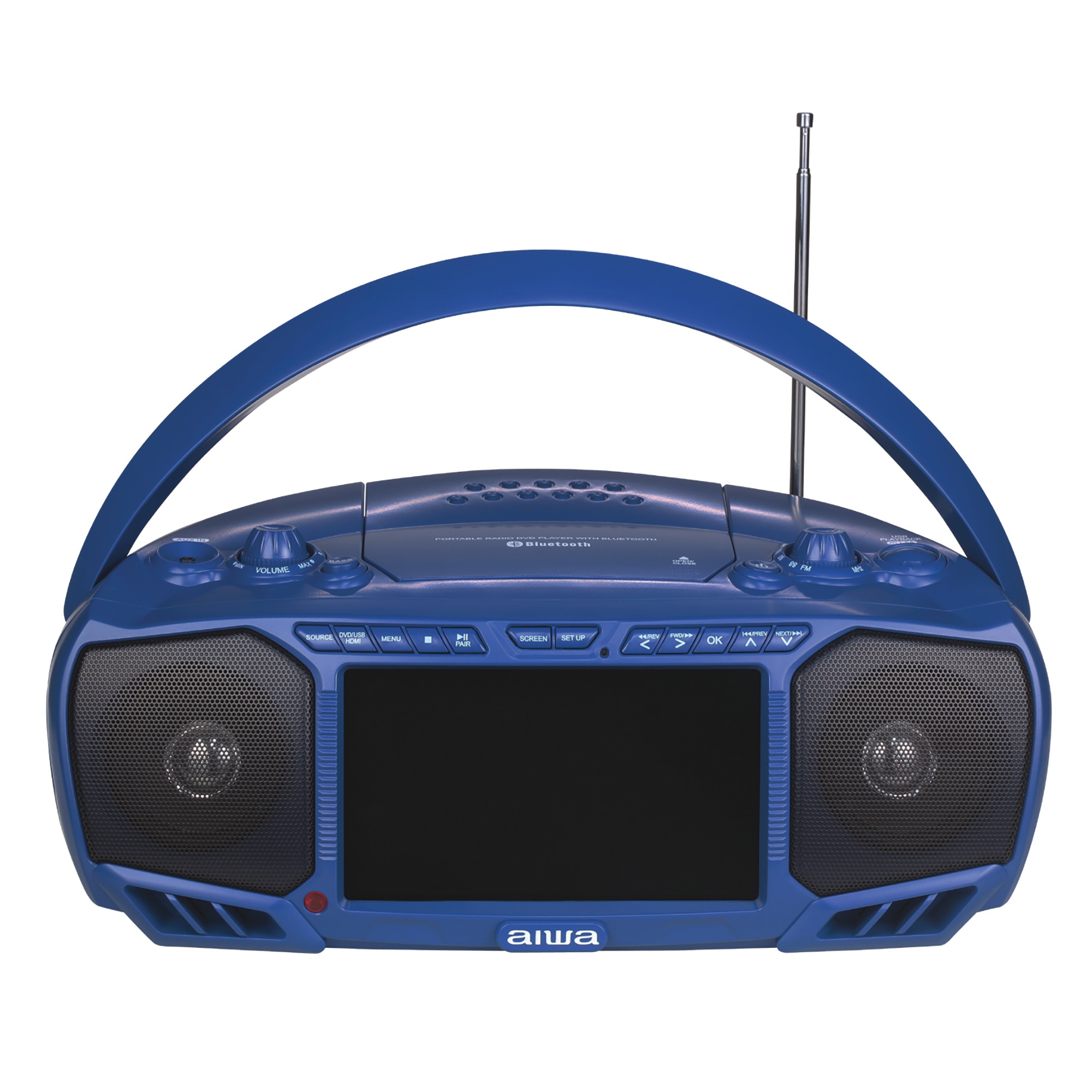 Aiwa Portable 7" Screen DVD Boom Box with Bluetooth